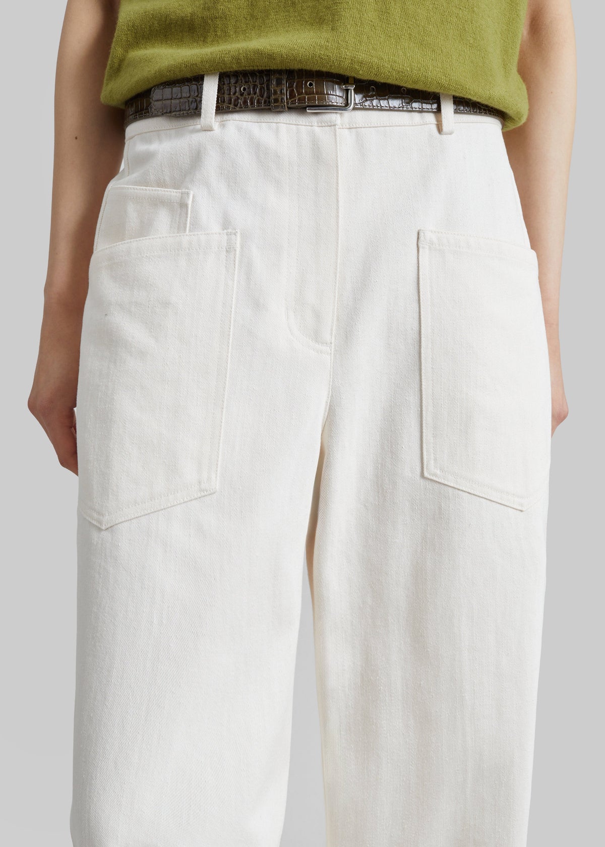 Bliss Barrel Leg Jeans - Ivory - 3