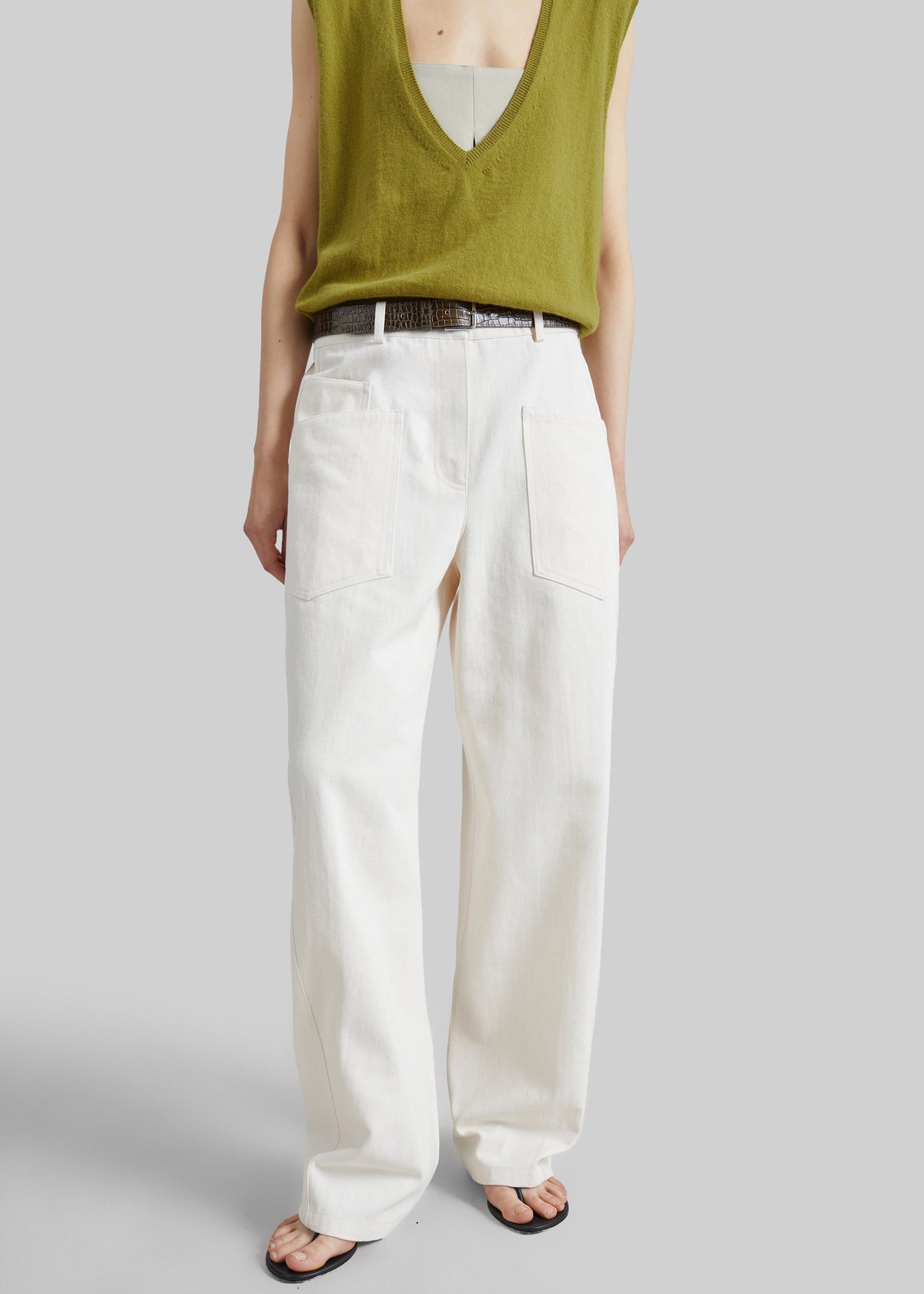 Bliss Barrel Leg Jeans - Ivory - 2