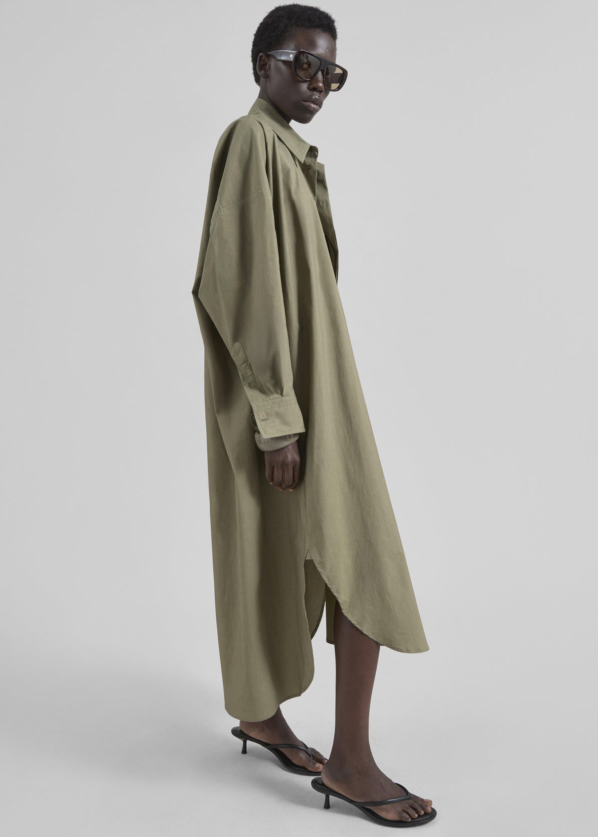 Bloom Organic Cotton Shirt Dress - Olive - 1