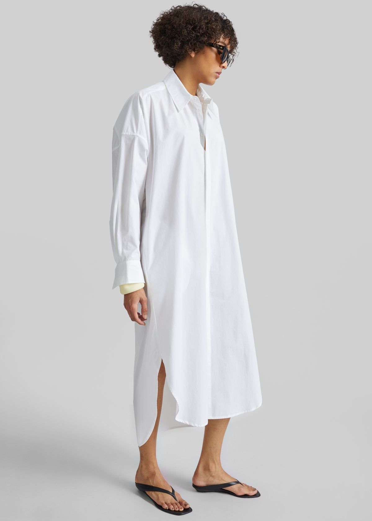 Bloom Organic Cotton Shirt Dress - White - 5
