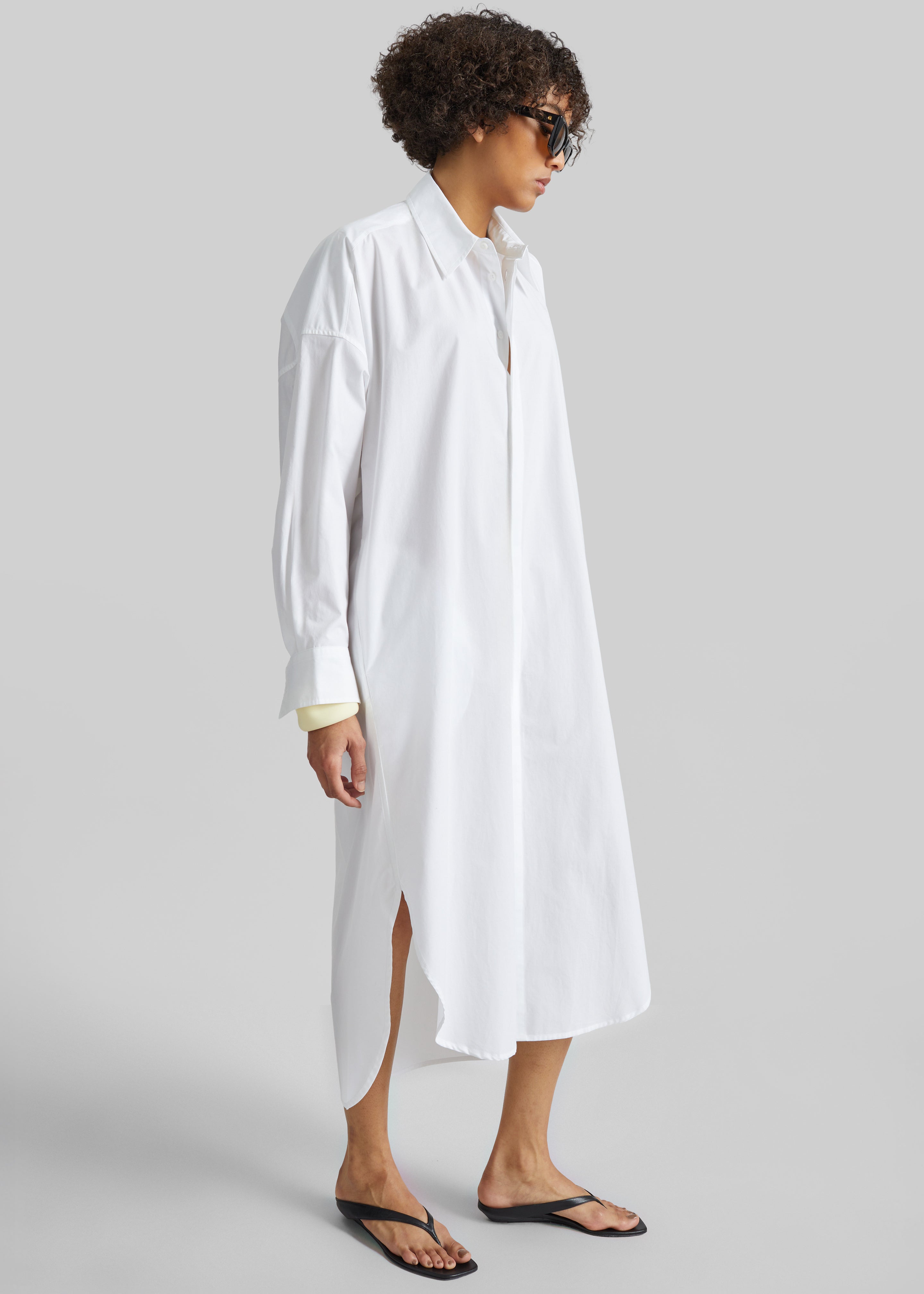 Bloom Organic Cotton Shirt Dress - White - 5