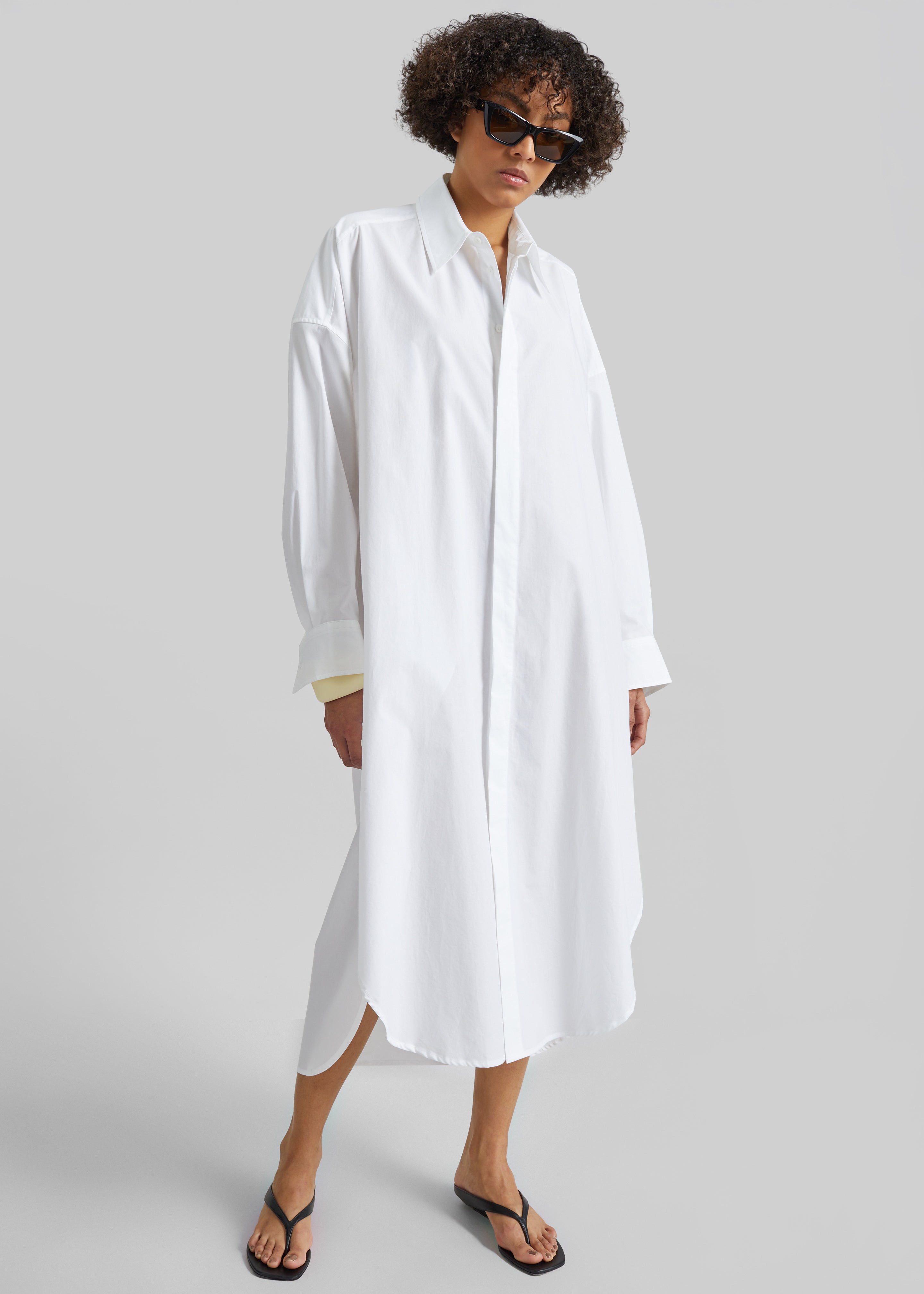 Bloom Organic Cotton Shirt Dress - White - 4