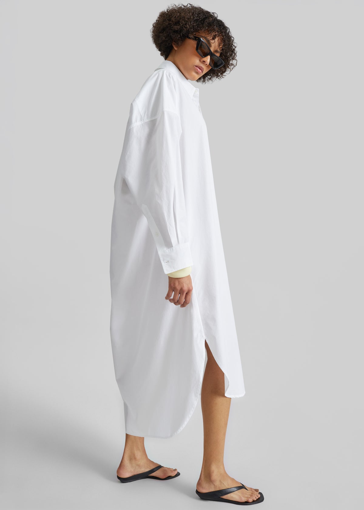 Bloom Organic Cotton Shirt Dress - White - 3