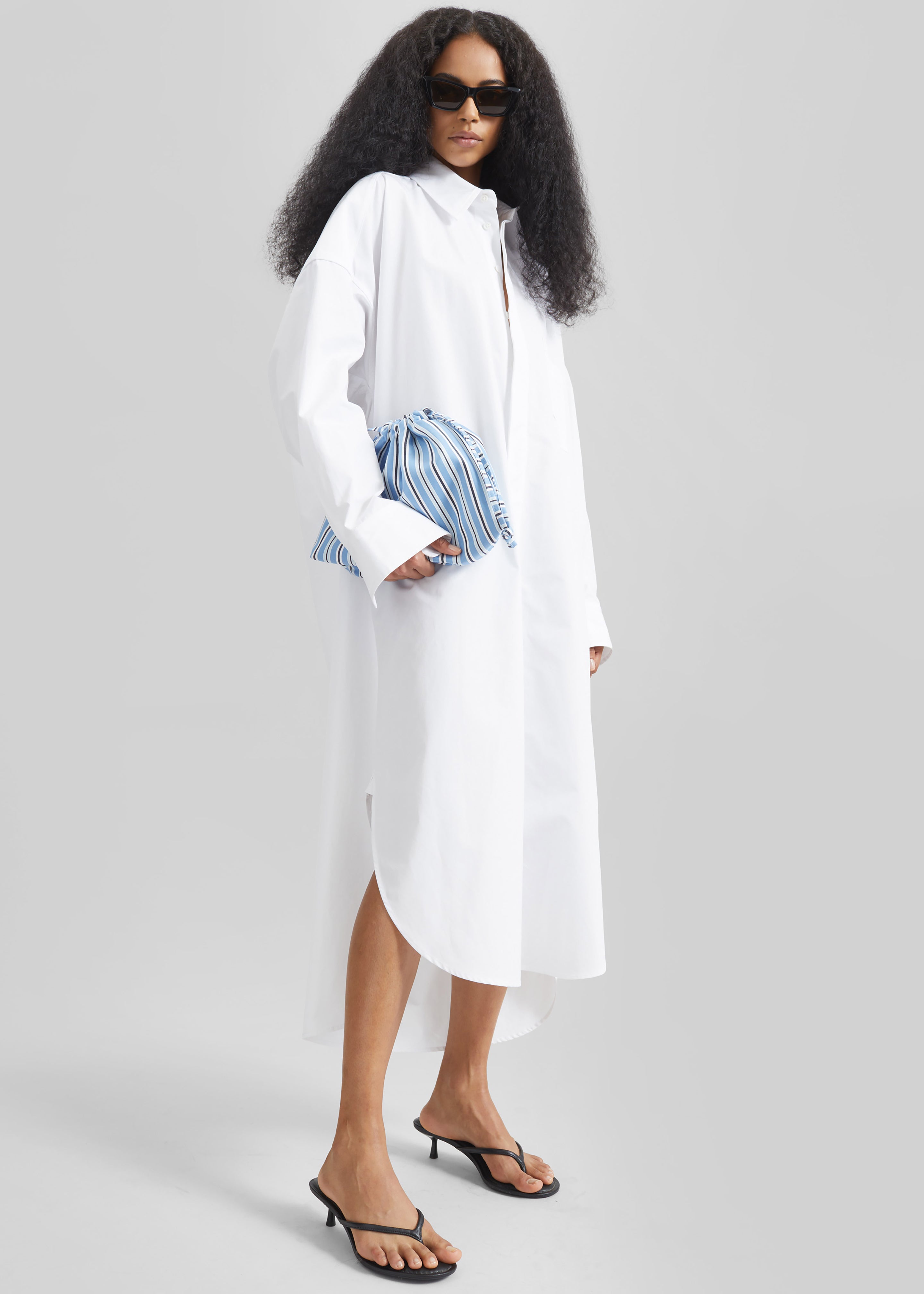 Bloom Organic Cotton Shirt Dress - White - 1