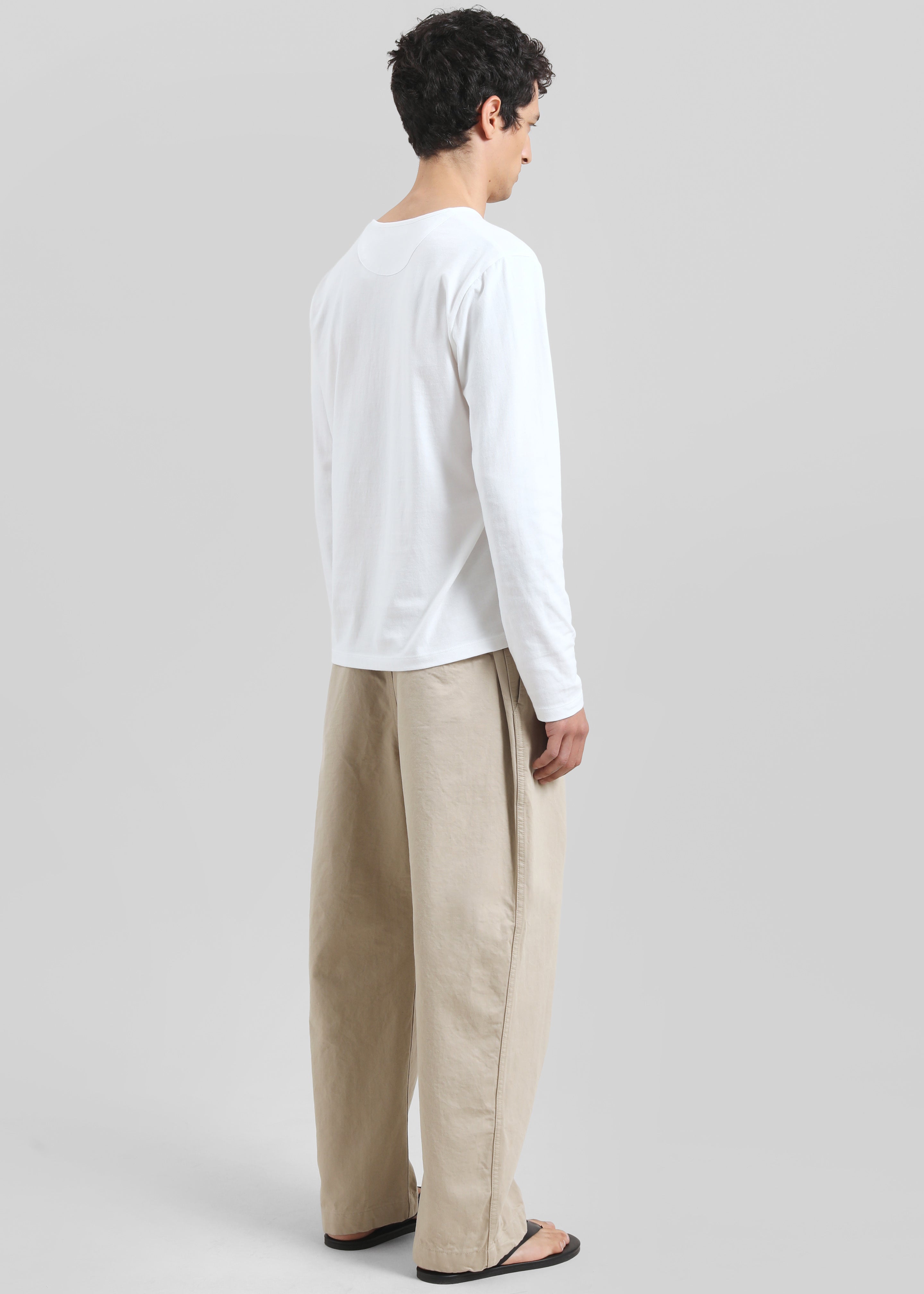 Bourke Soft Cotton Henley T-Shirt - White - 5