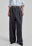 Branson Cotton Wide Pants - Charcoal