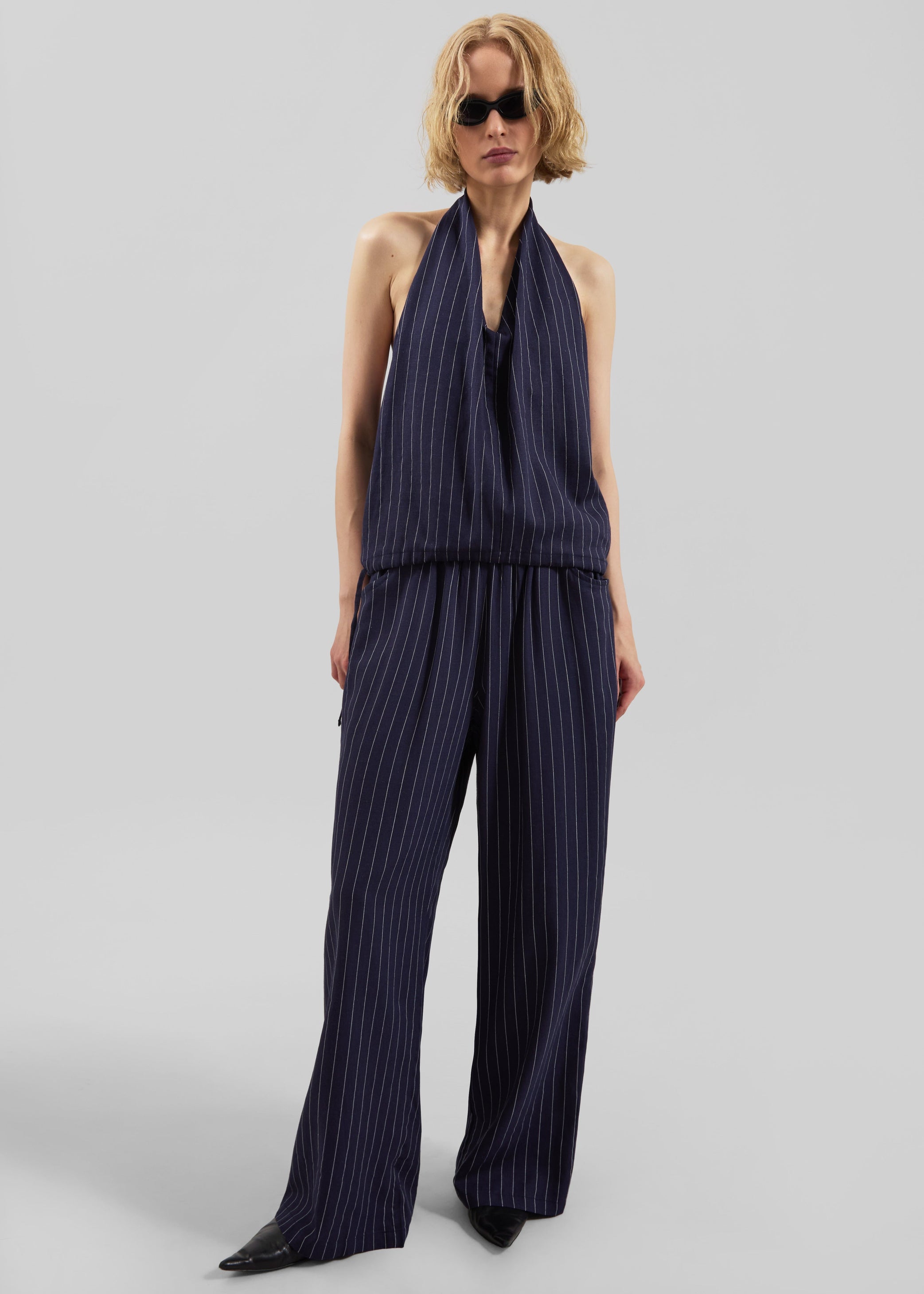 Shop the look image for Branton Drawstring Pants - Navy/White Pinstripe