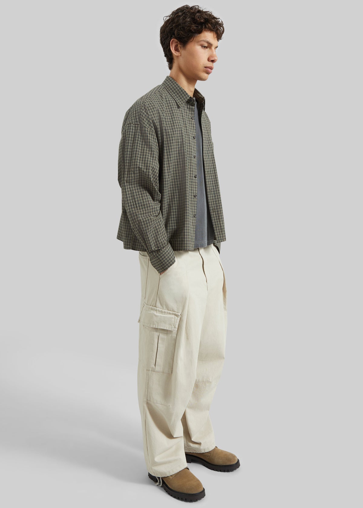 Bray Boxy Shirt - Olive Glen Plaid - 5