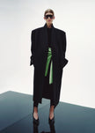 Brea Collarless Coat - Black