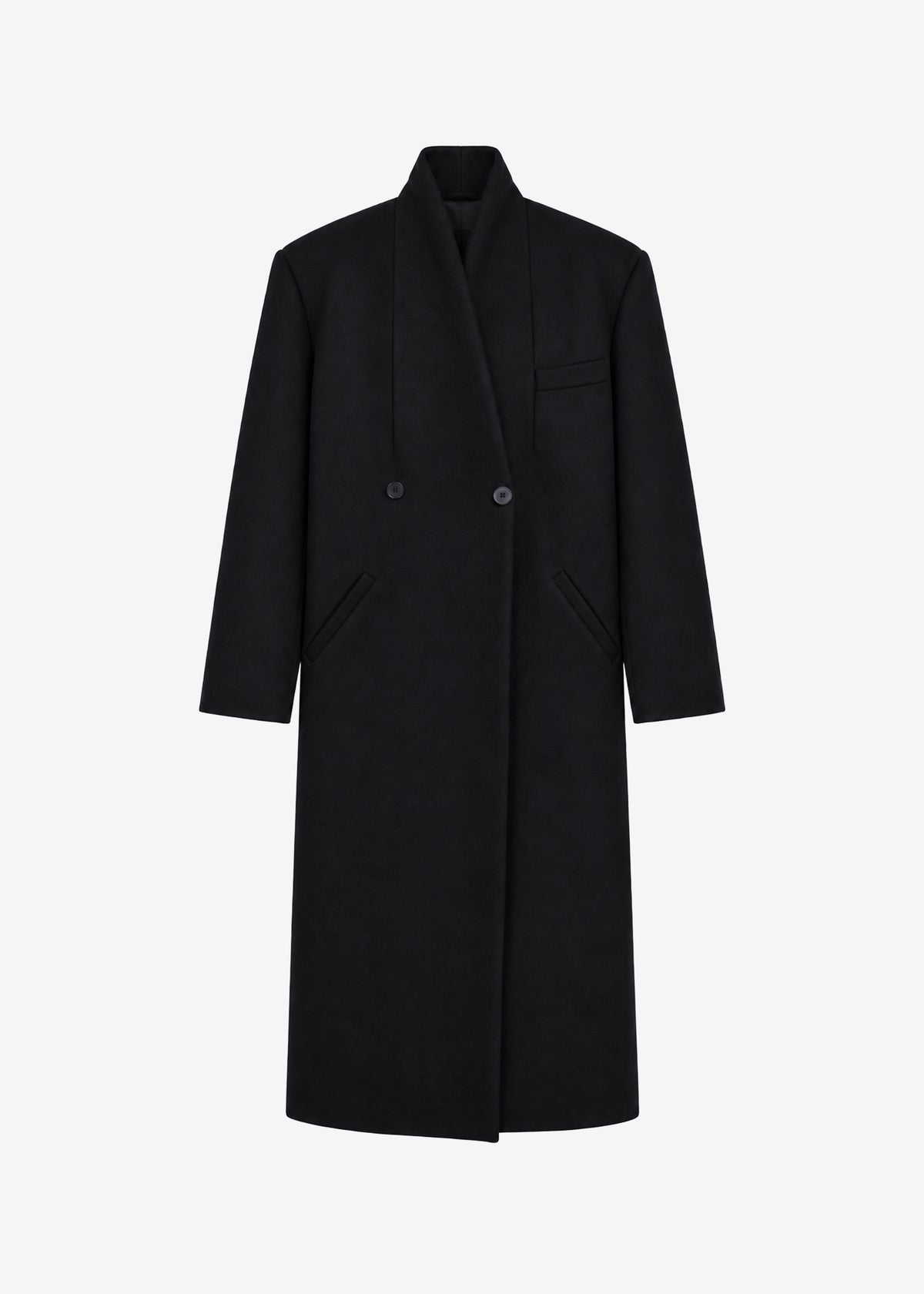 Cappotto Brea senza colletto - Nero