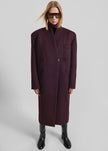 Cappotto Brea senza colletto - Bordeaux