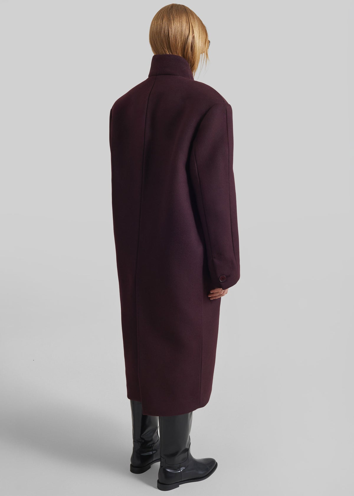 Cappotto Brea senza colletto - Bordeaux