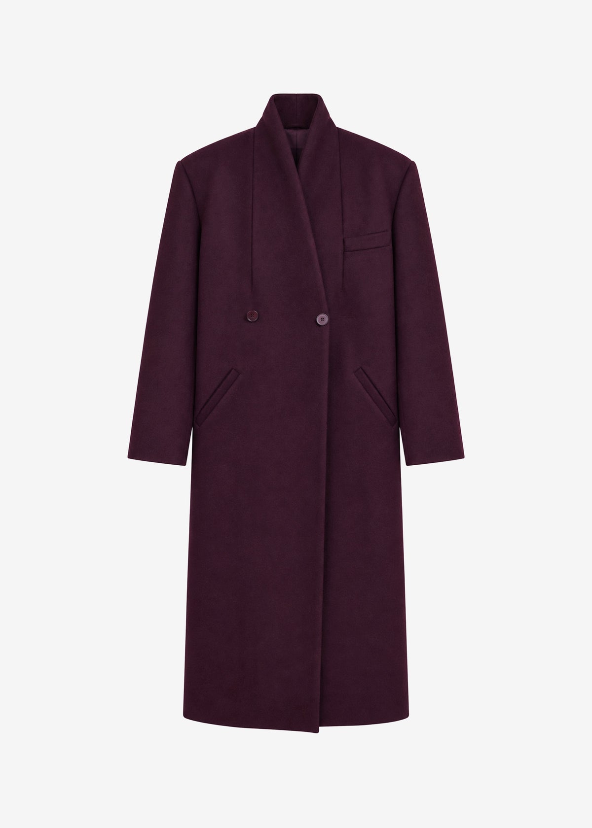 Cappotto Brea senza colletto - Bordeaux