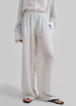 Brenna Double Striped Wide Pants - White/Black Stripe