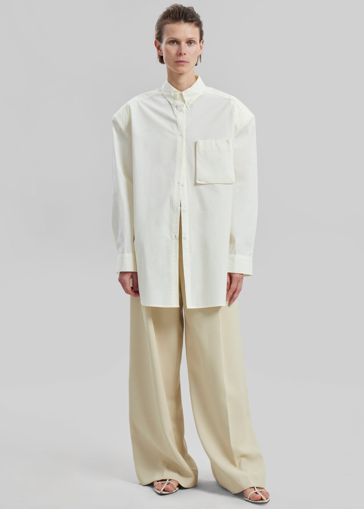 Brenna Padded Button Up Shirt - Yellow - 3