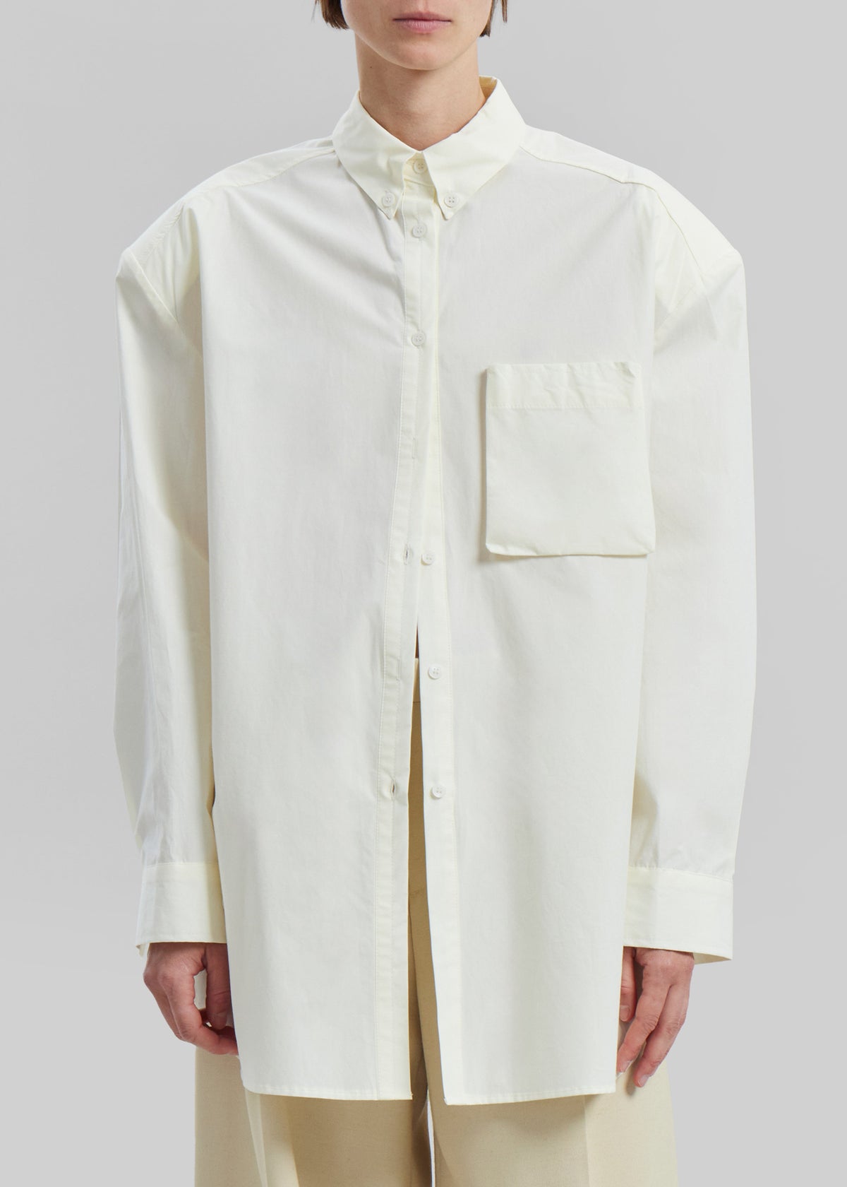 Brenna Padded Button Up Shirt - Yellow - 2