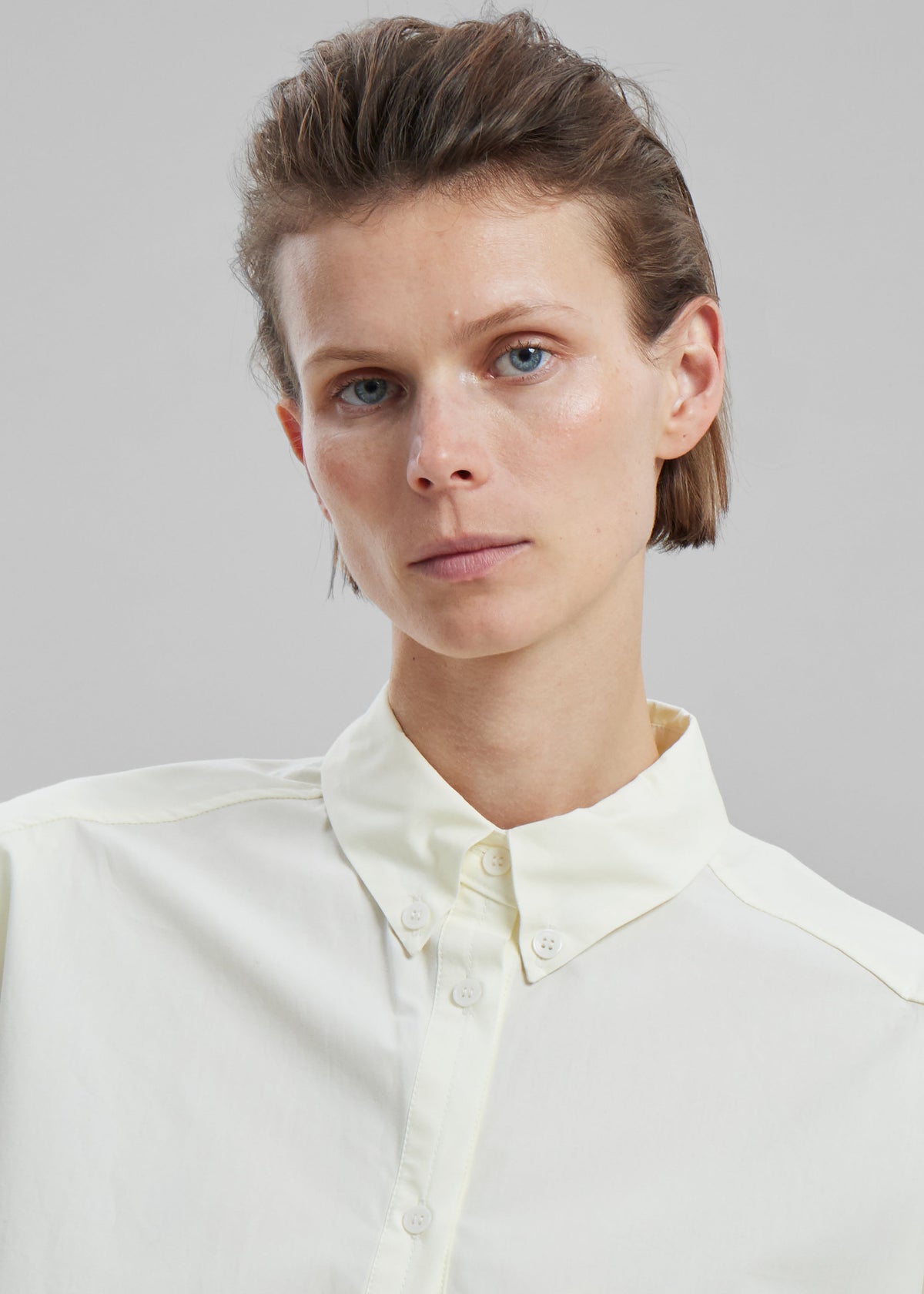 Brenna Padded Button Up Shirt - Yellow - 4