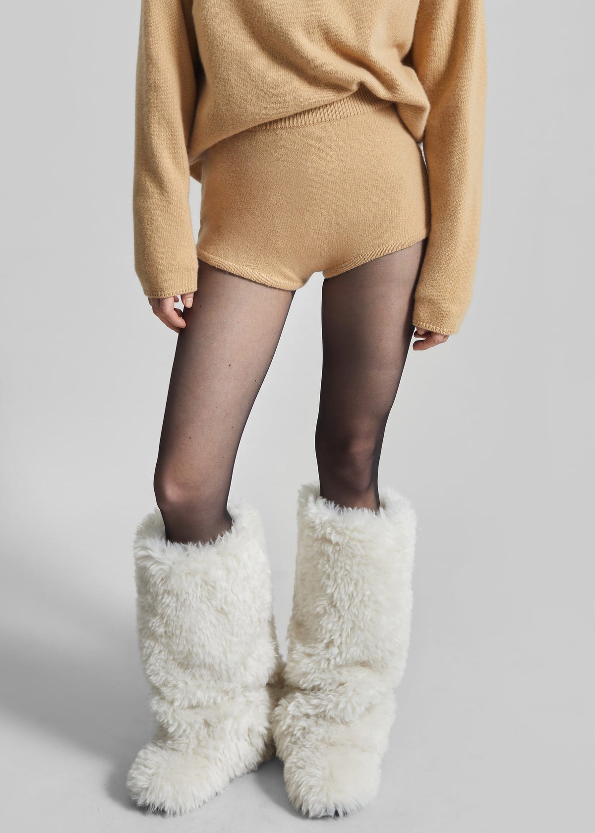 Bresica Knit Hot Pants - Camel - 1