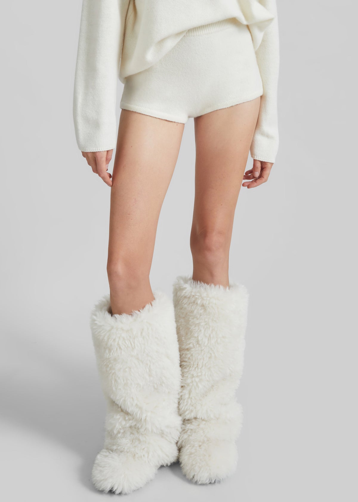 Bresica Knit Hot Pants - Ivory - 1