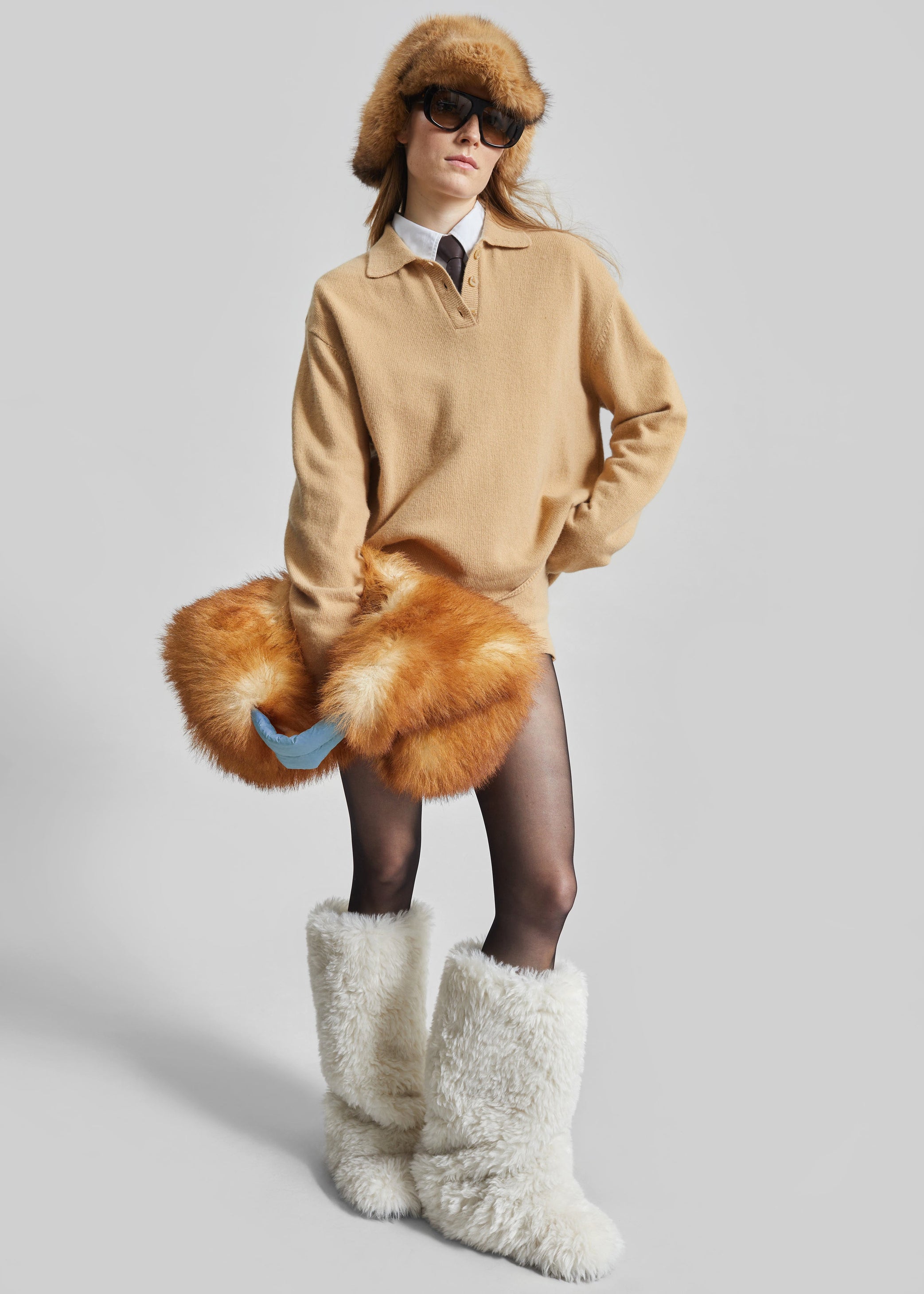 Shop the look image for Bresica Knit Hot Pants - Camel