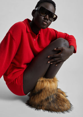 Bresica Knit Polo Sweater - Red