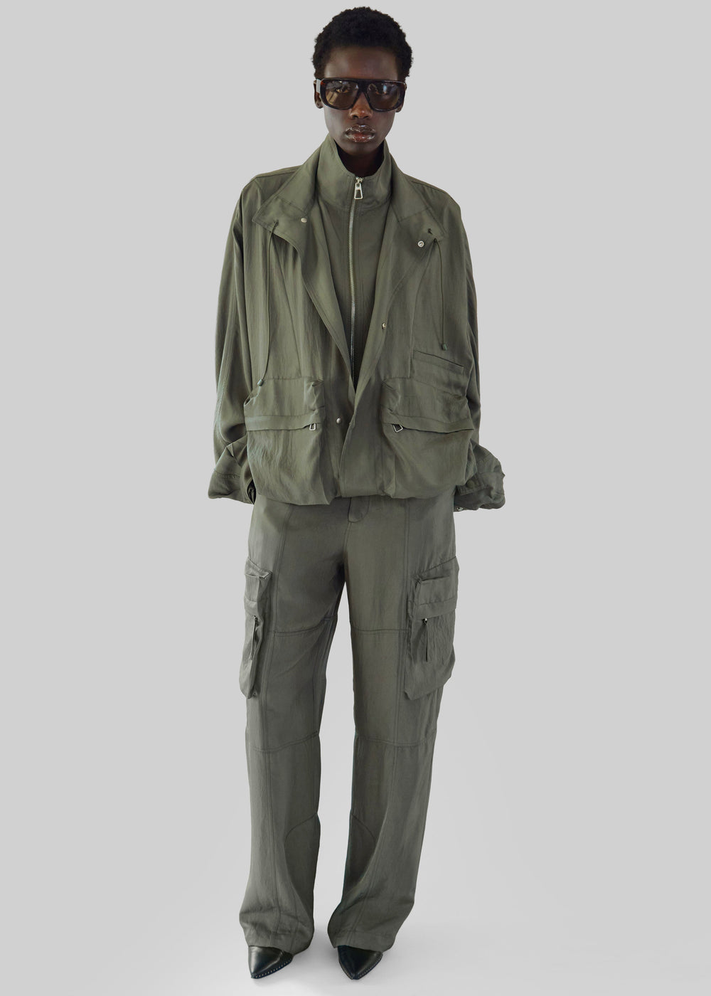 Breya Fluid Jacket - Moss Green - 1