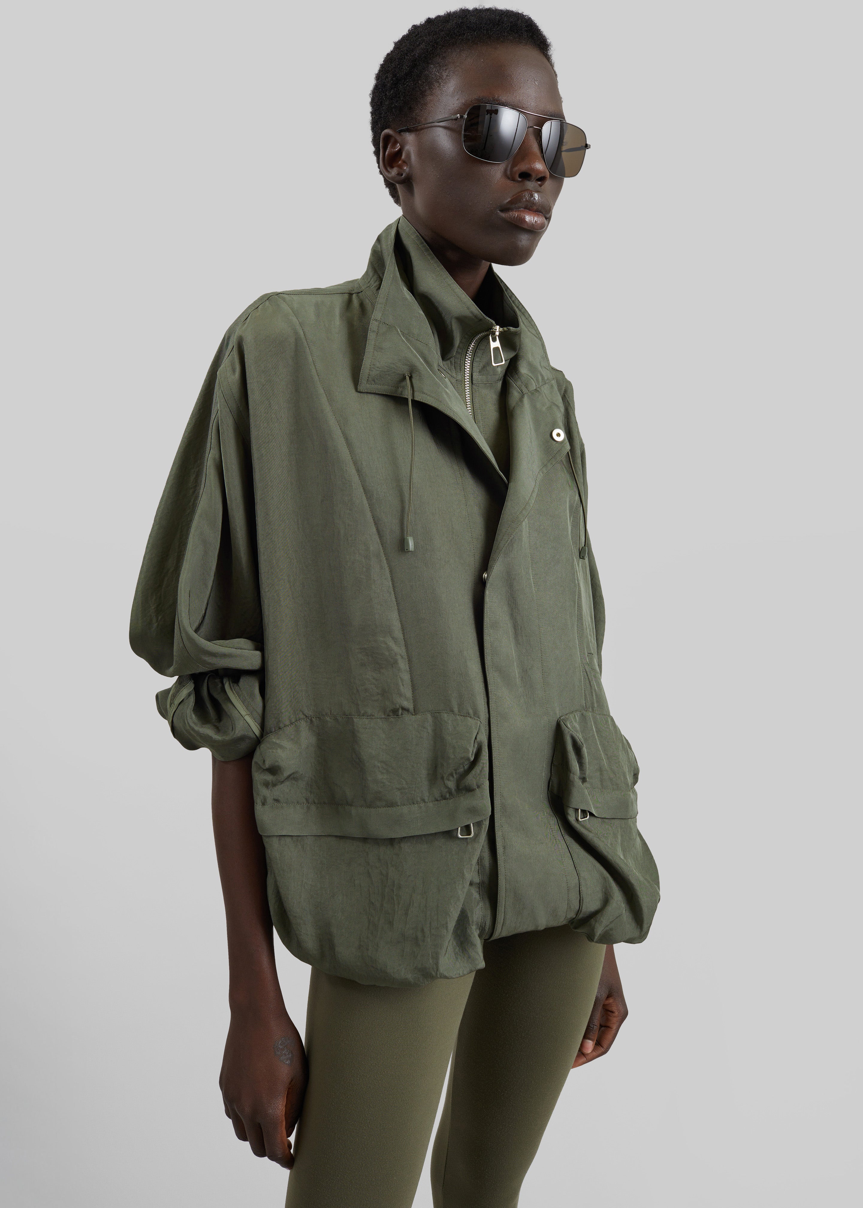 Skagen Cropped Trapeze Bomber Jacket - Olive – The Frankie Shop Europe