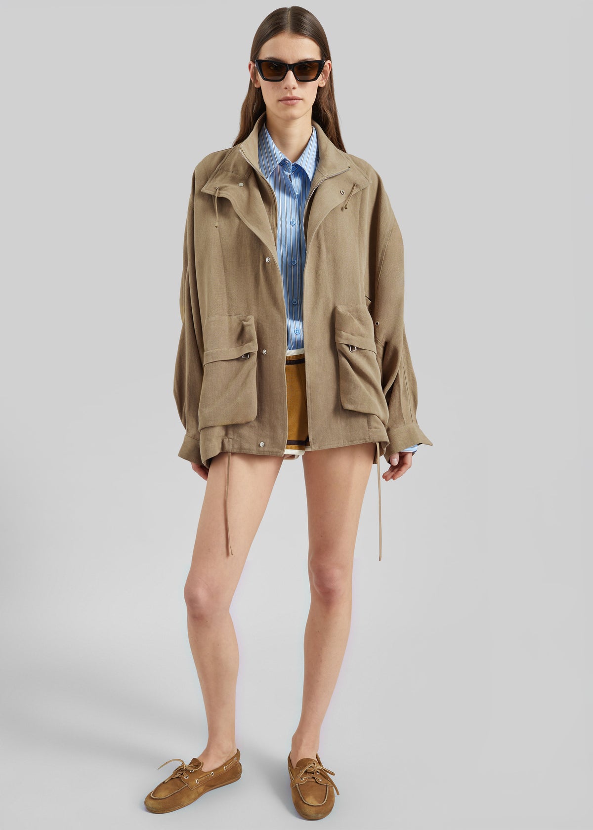 Breya Linen Fluid Jacket - Camel - 2