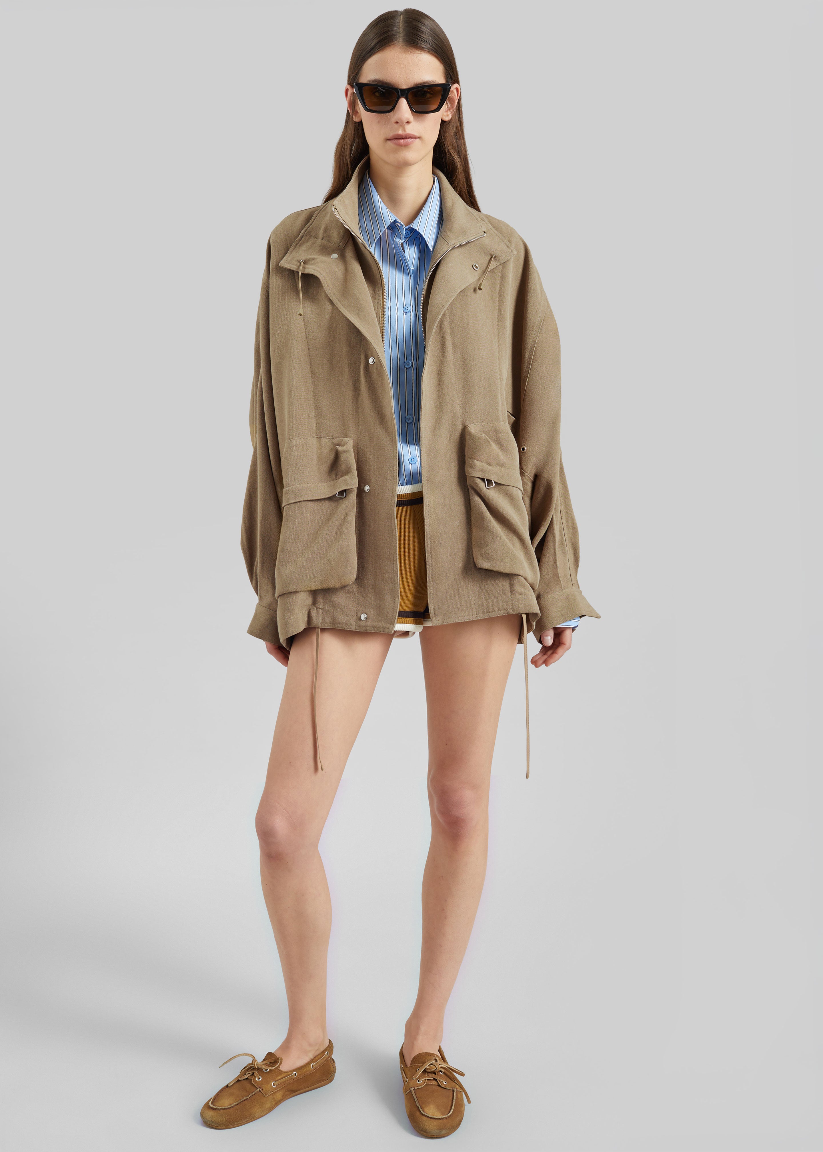 Breya Linen Fluid Jacket - Camel - 2