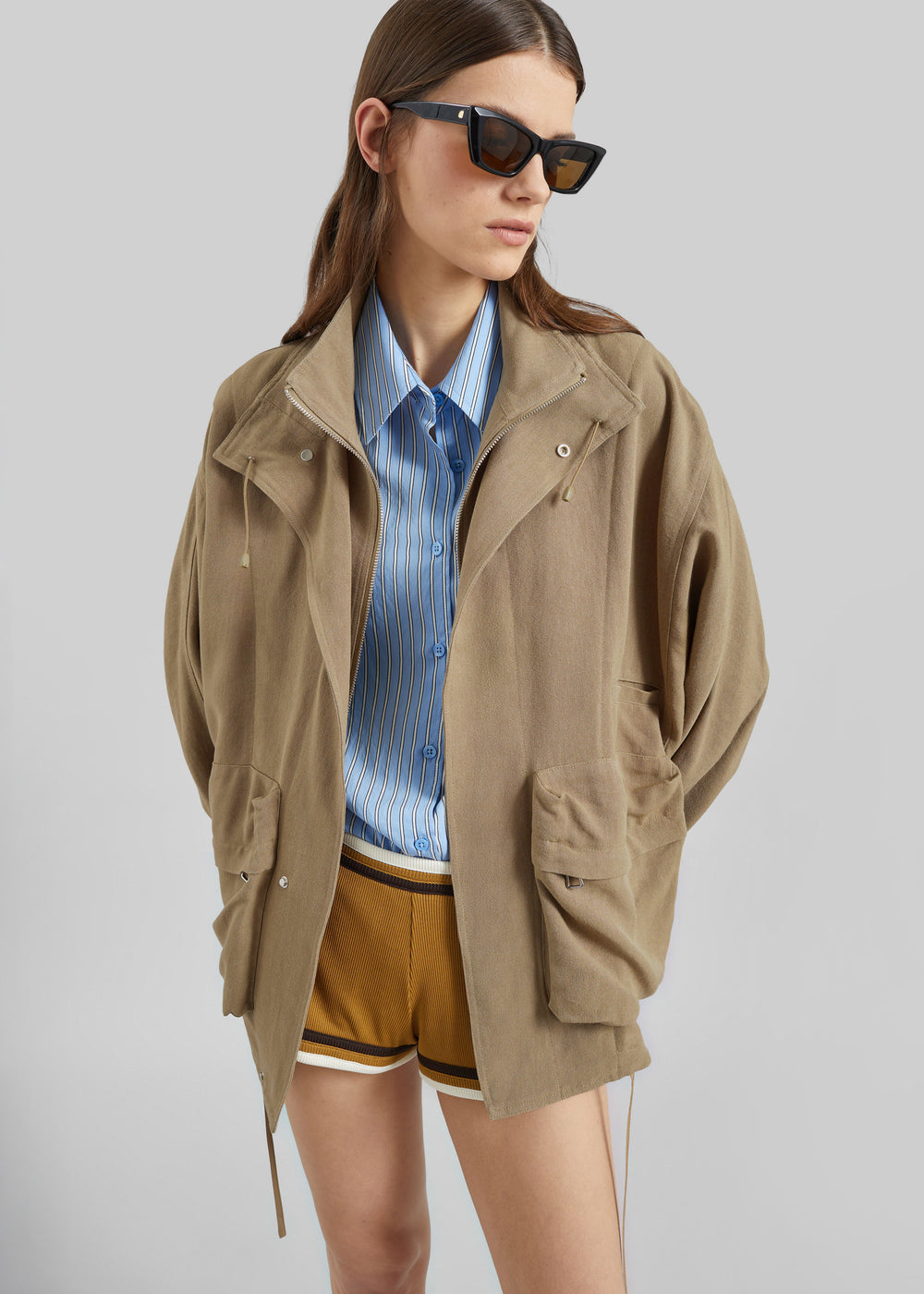 Breya Linen Fluid Jacket - Camel - 1