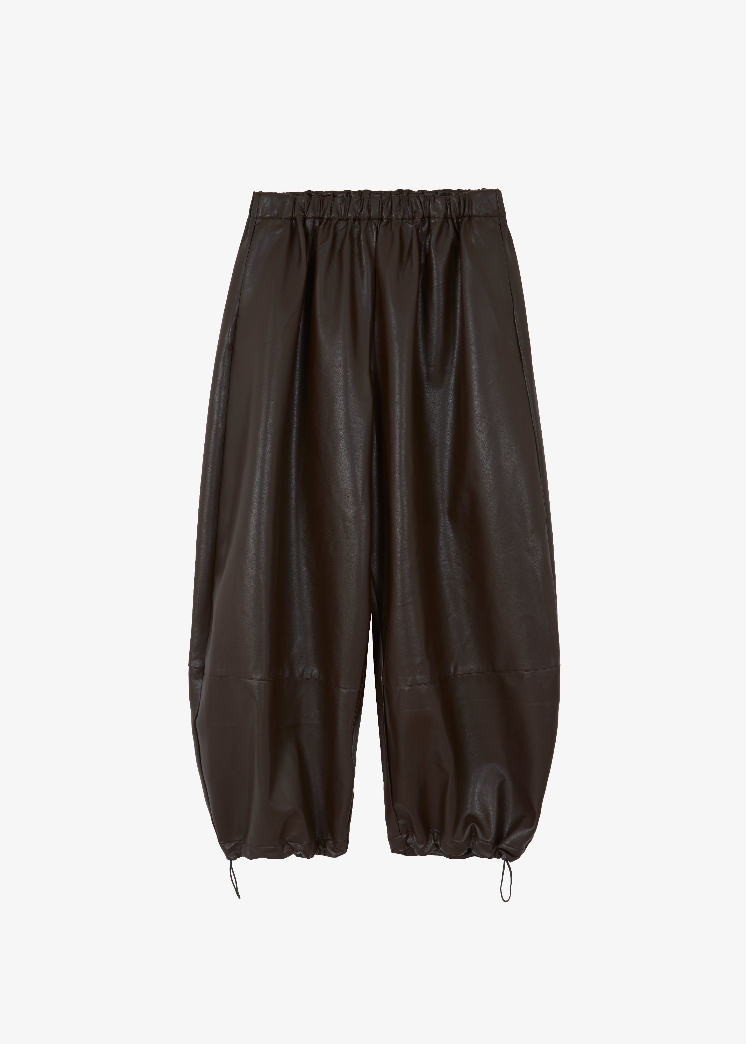 Briar Faux Leather Balloon Pants - Brown - 9