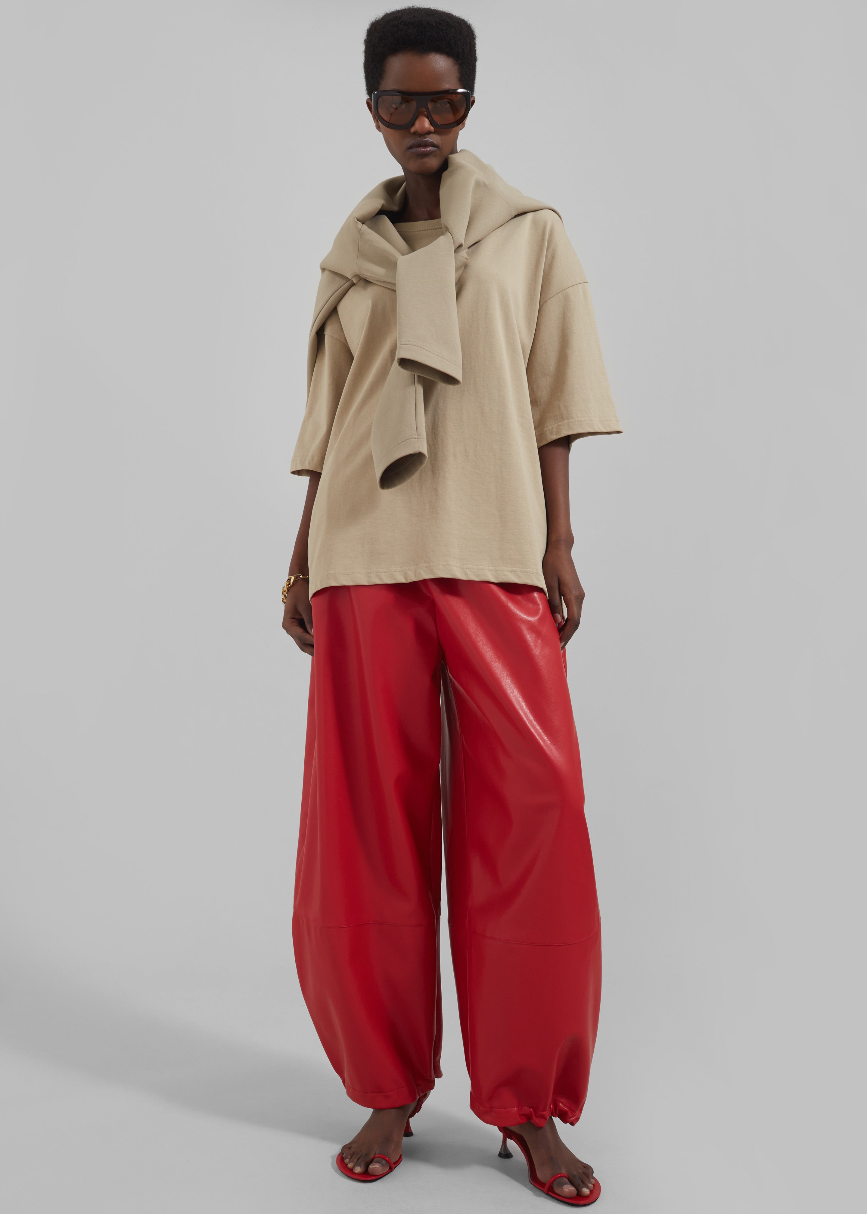 Briar Faux Leather Balloon Pants - Red – The Frankie Shop Europe