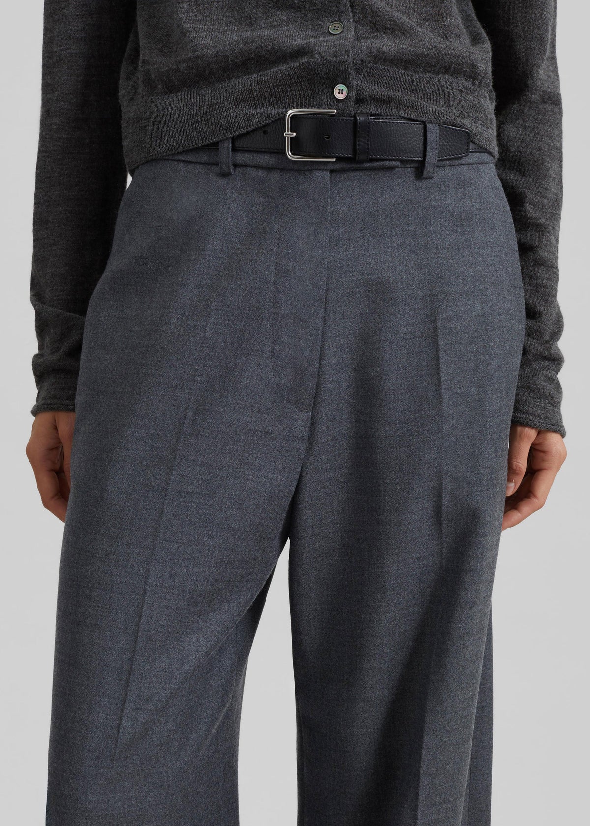 Brickell Flannel Trousers - Grey Melange - 5
