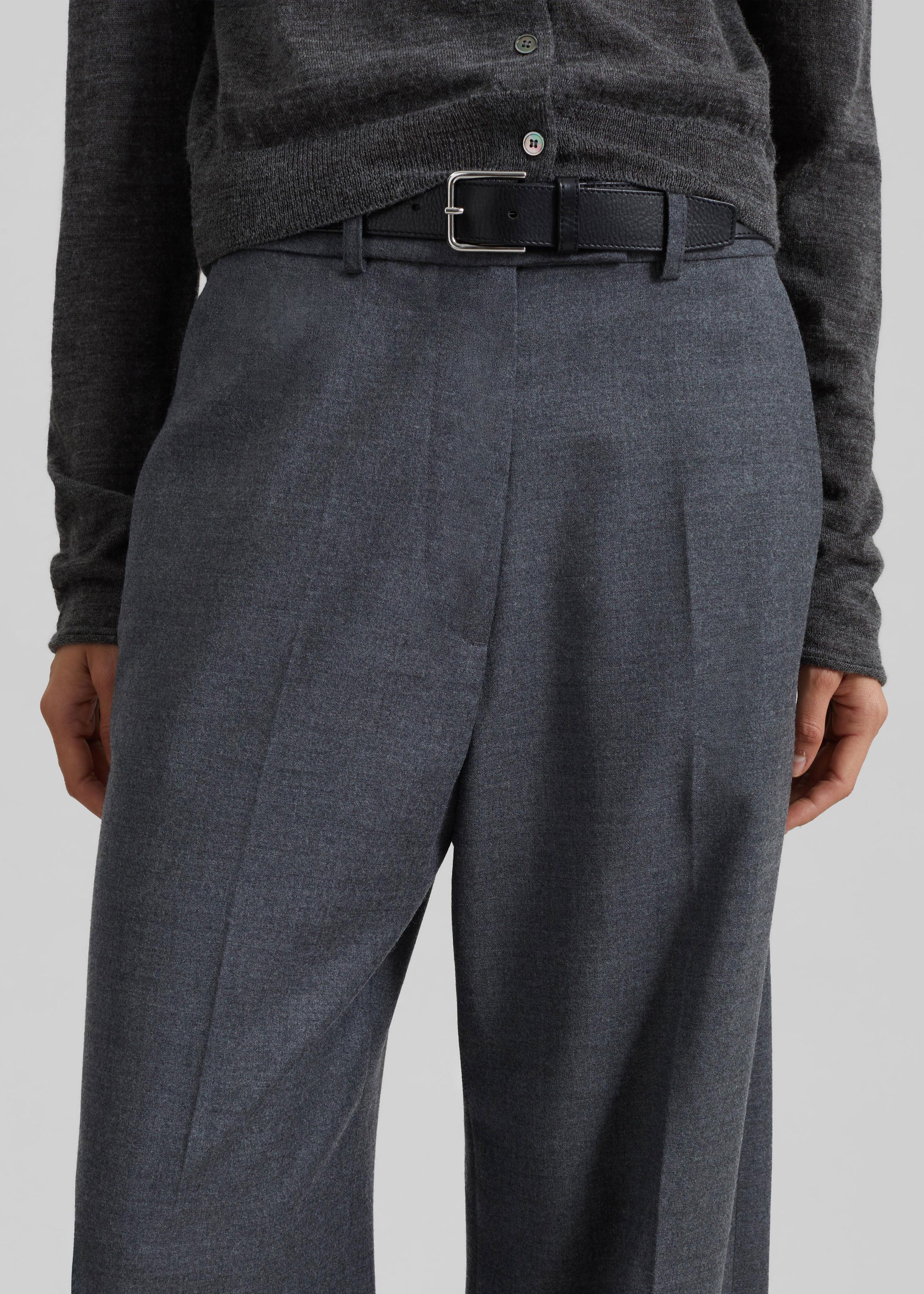 Brickell Flannel Trousers - Grey Melange - 5