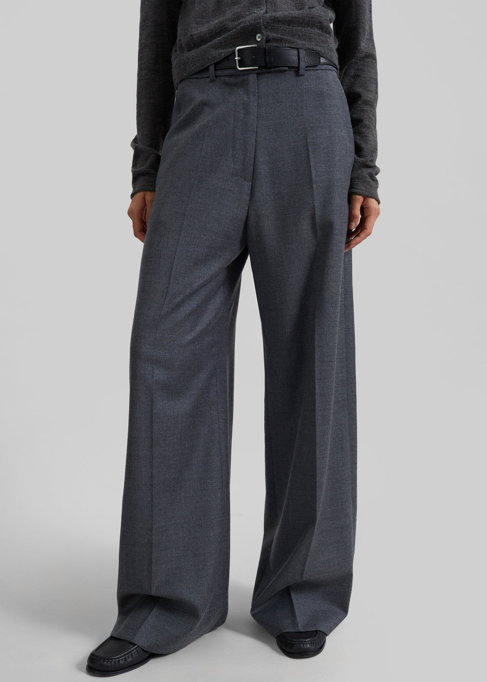 Brickell Flannel Trousers - Grey Melange - 1