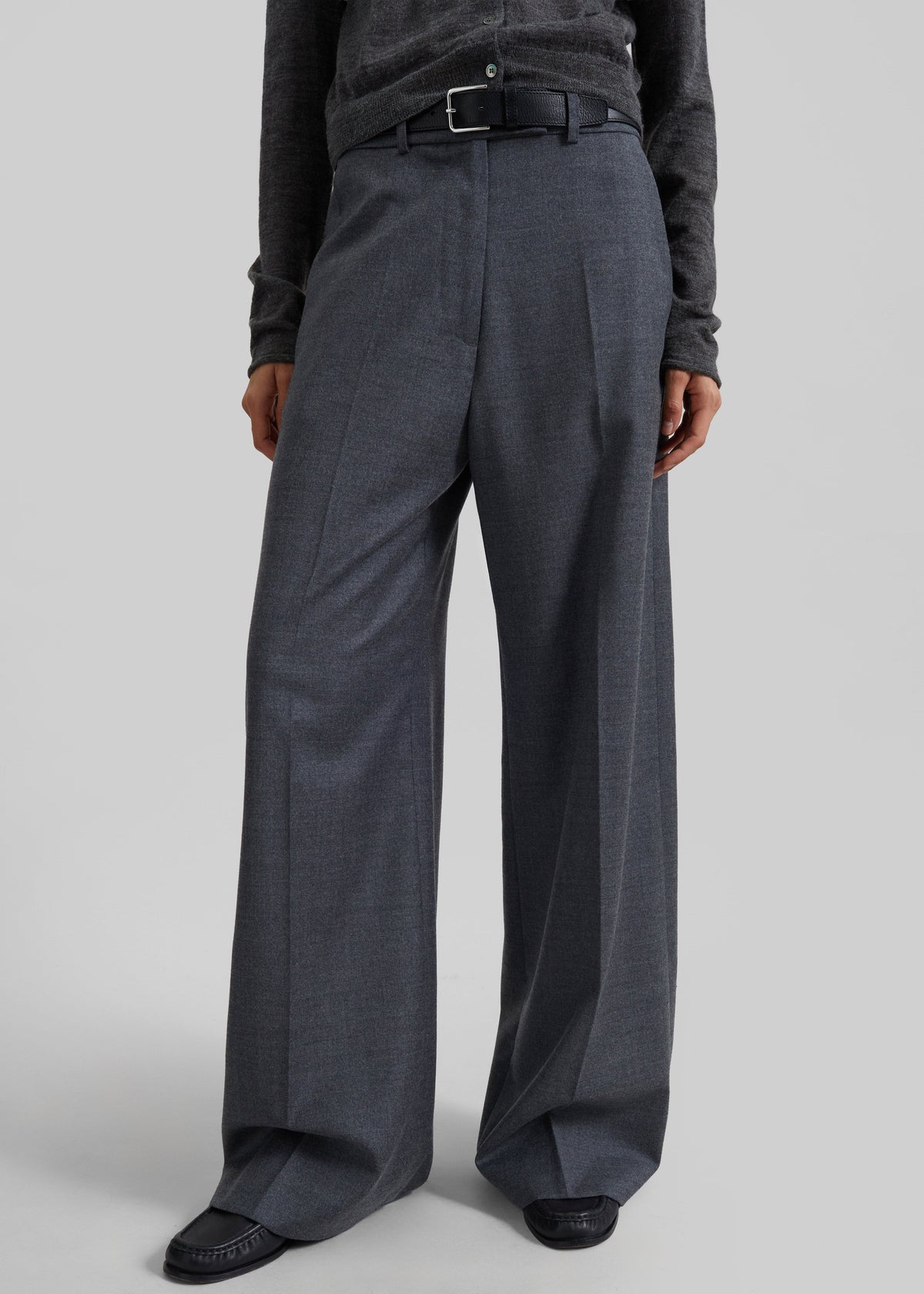 Brickell Flannel Trousers - Grey Melange - 2