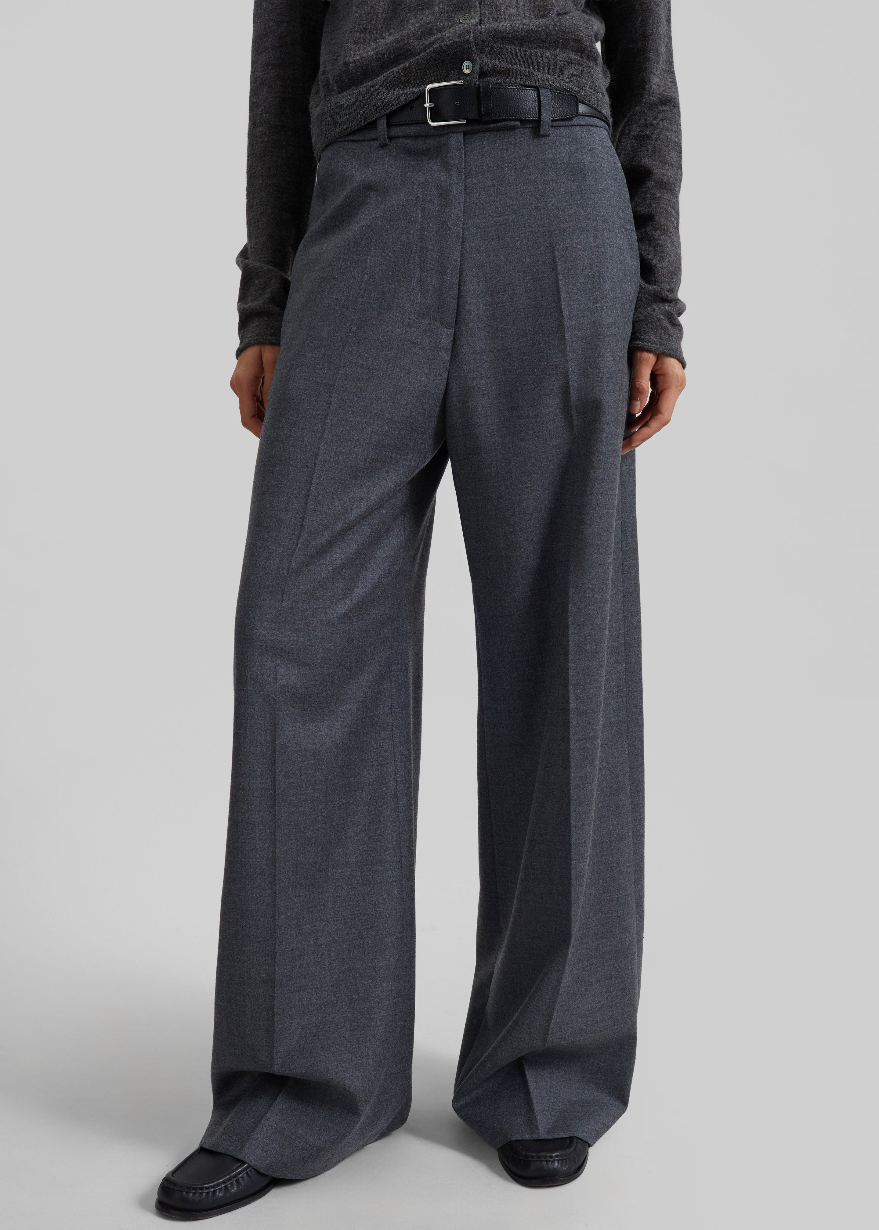Brickell Flannel Trousers - Grey Melange - 2