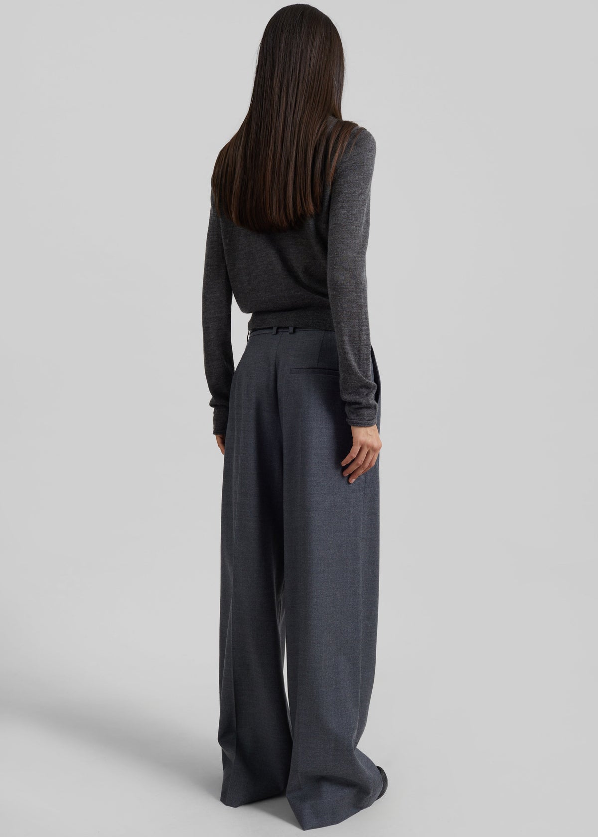 Brickell Flannel Trousers - Grey Melange - 6