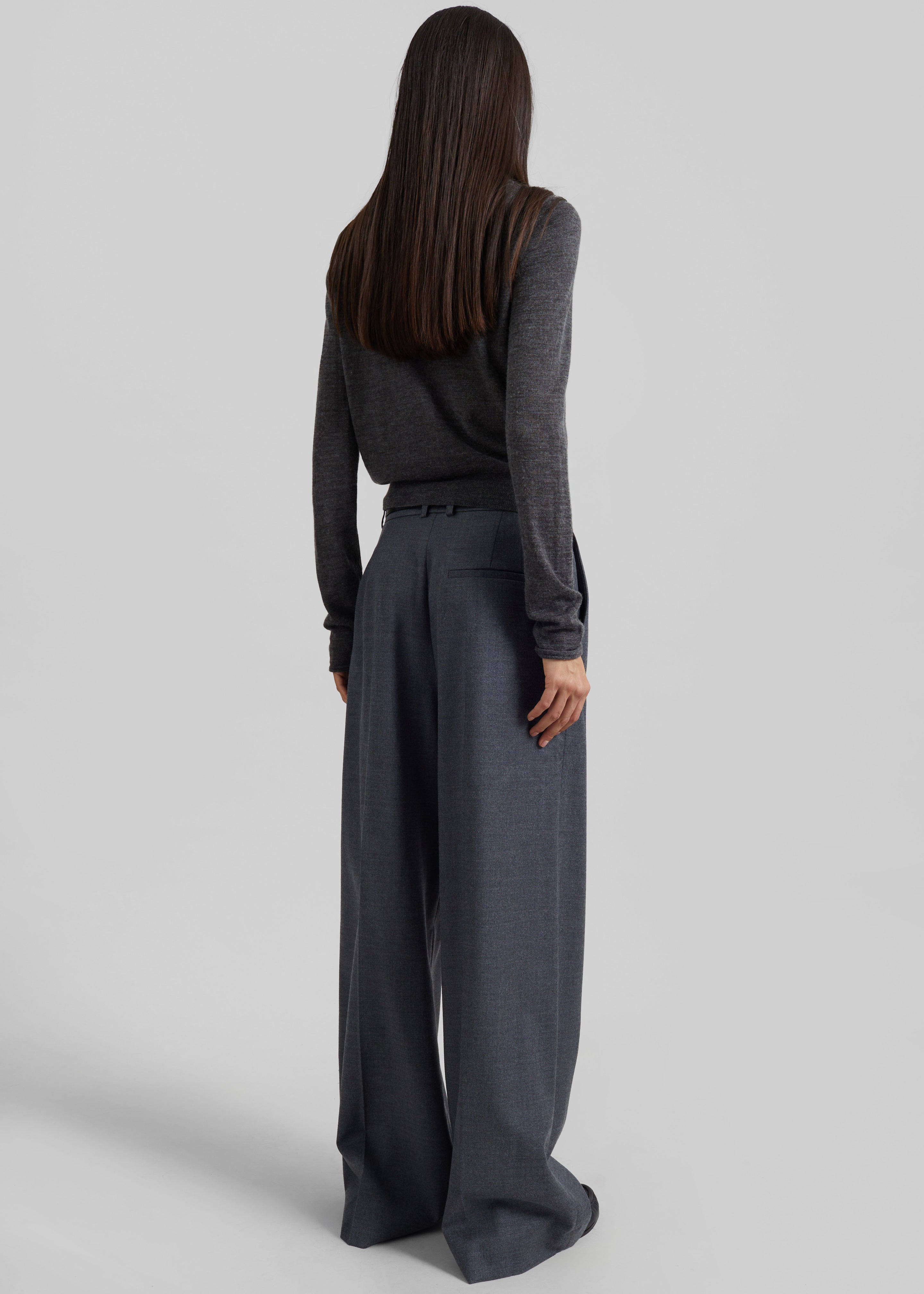 Brickell Flannel Trousers - Grey Melange - 6