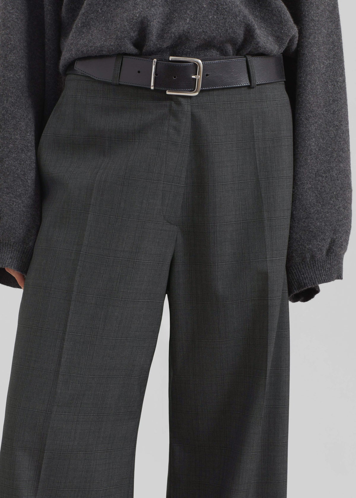Brickell Plaid Trousers - Dark Grey - 4