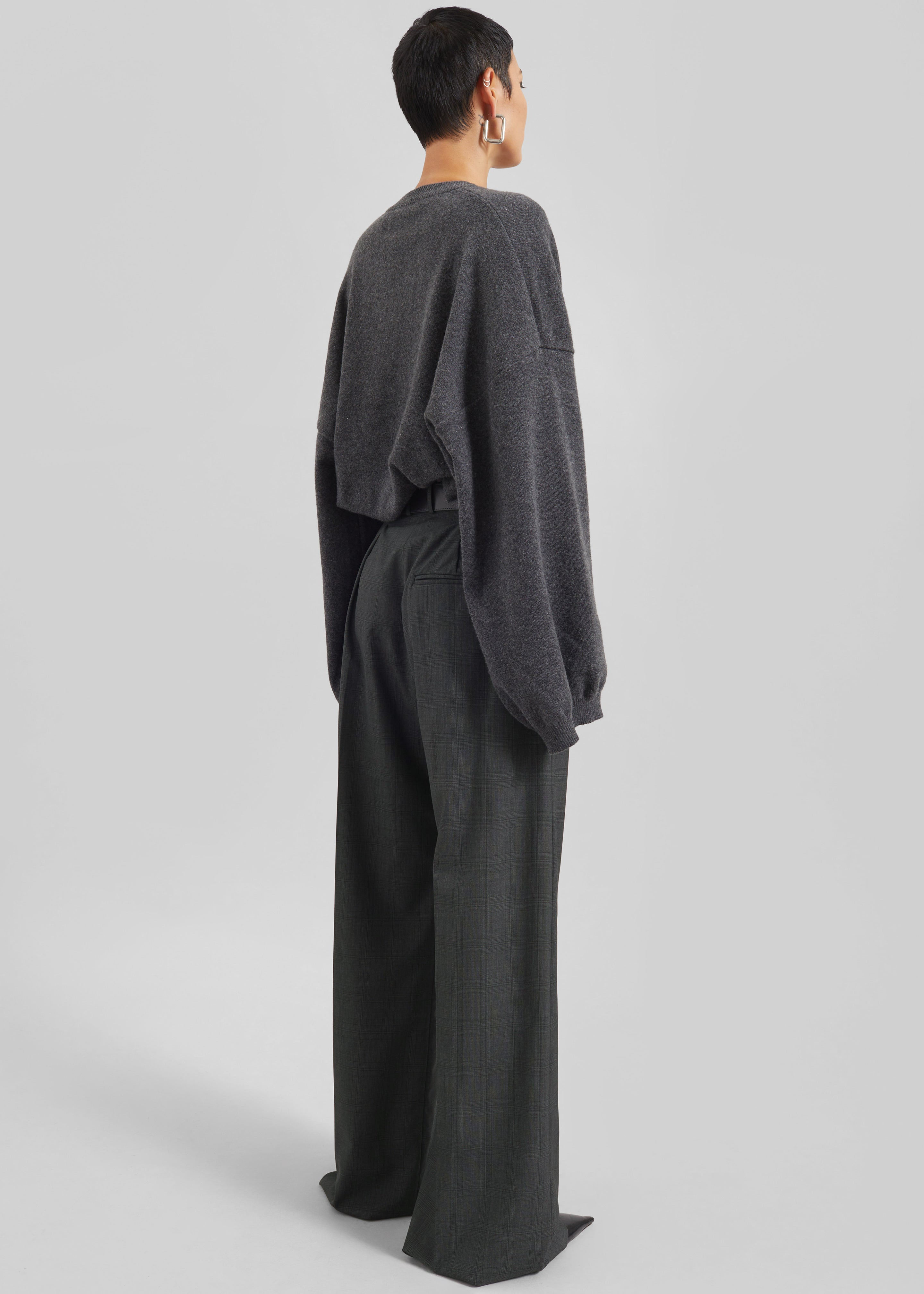 Brickell Plaid Trousers - Dark Grey - 9