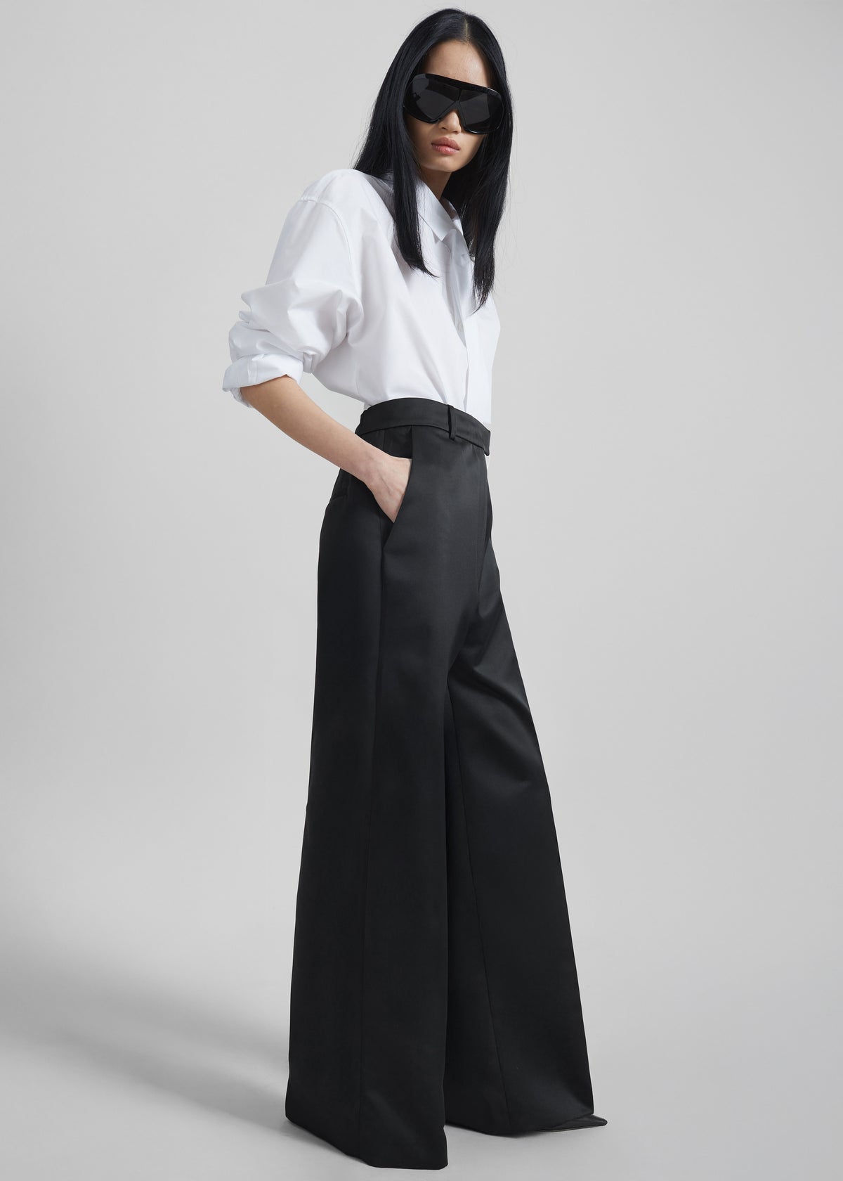 satin dress slacks Brickell Satin Trousers