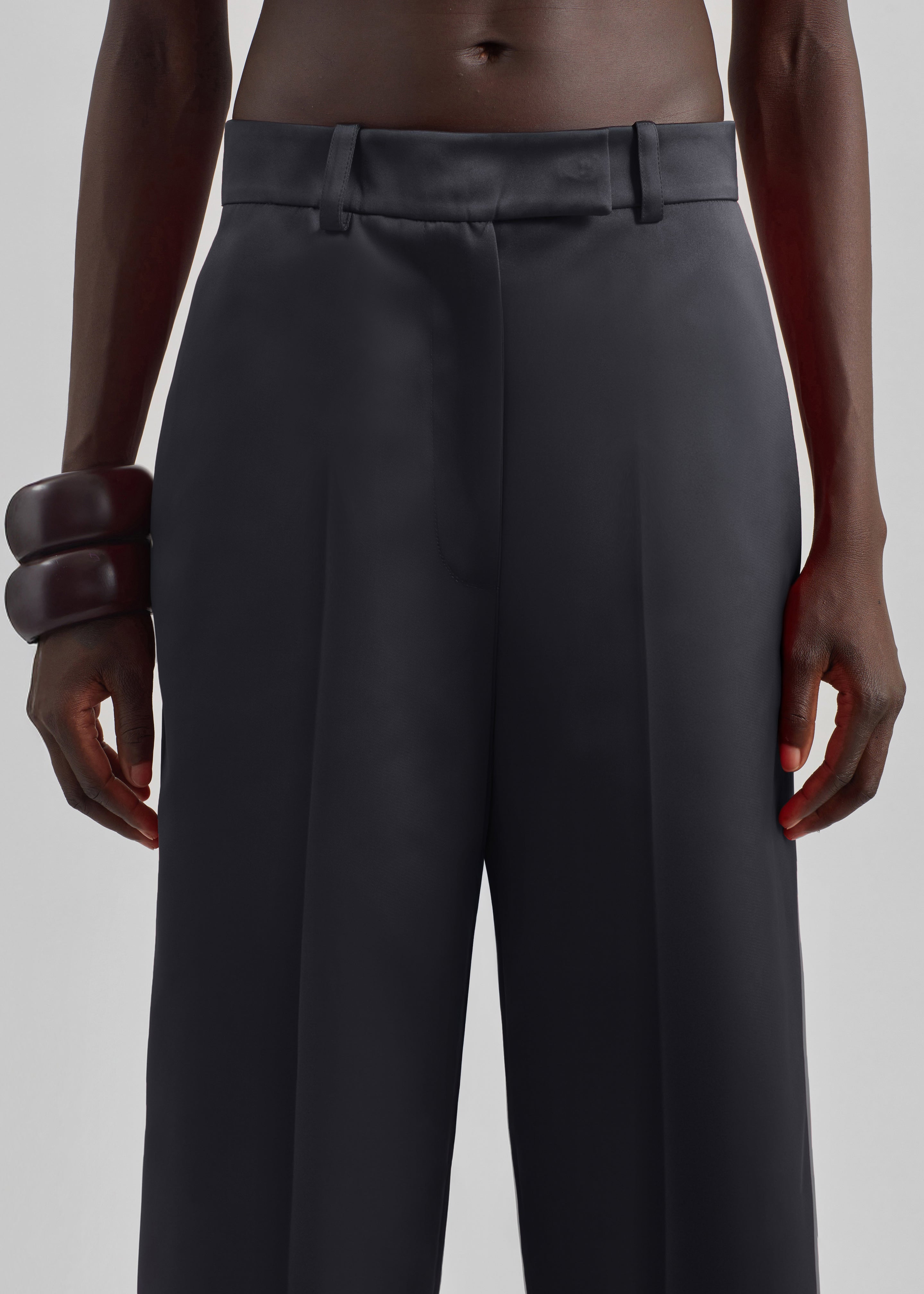 Brickell Satin Trousers - Black - 4