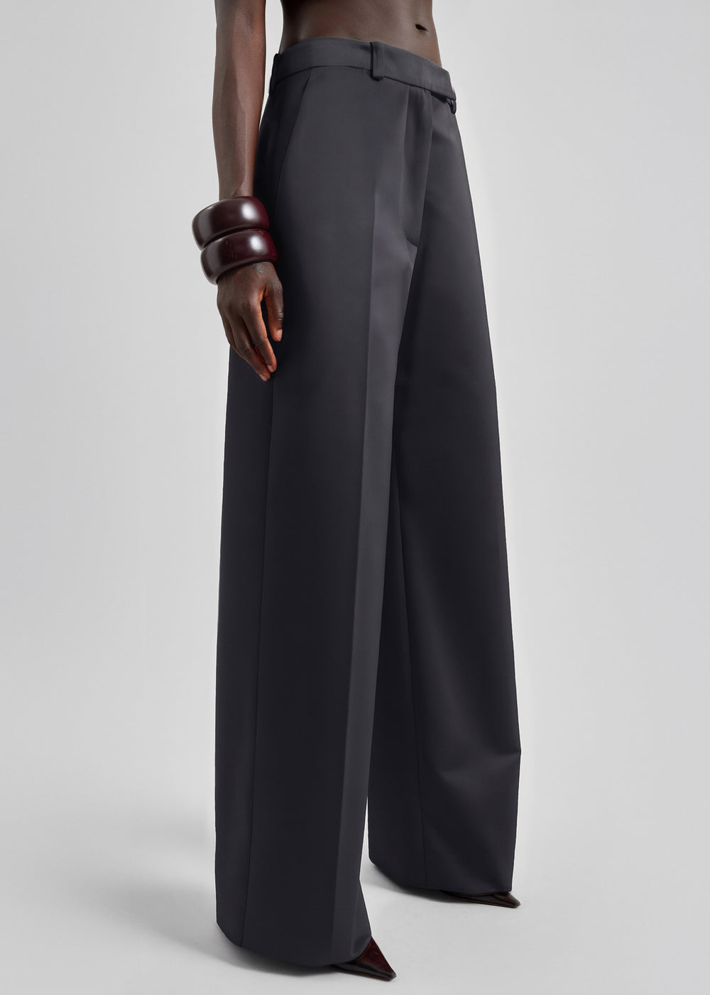 Brickell Satin Trousers - Black - 1
