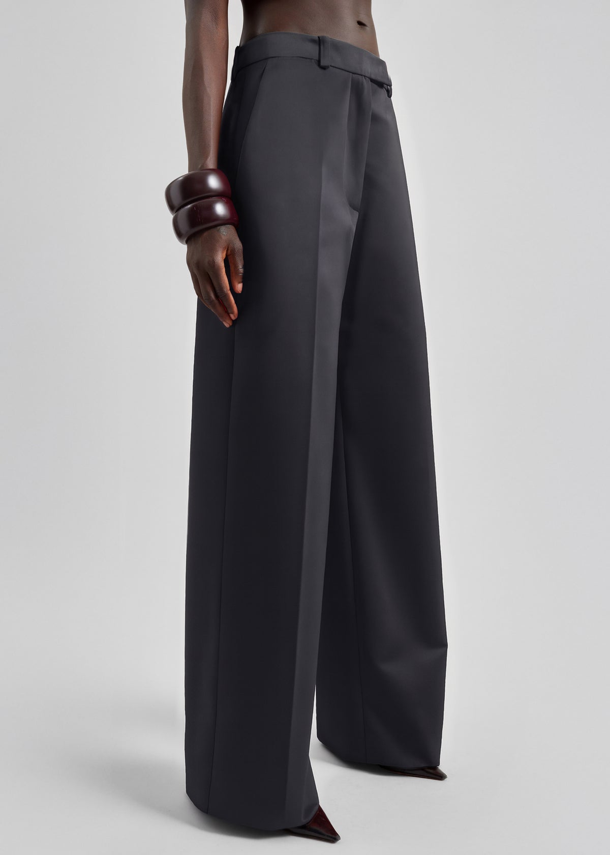 Brickell Satin Trousers - Black - 2