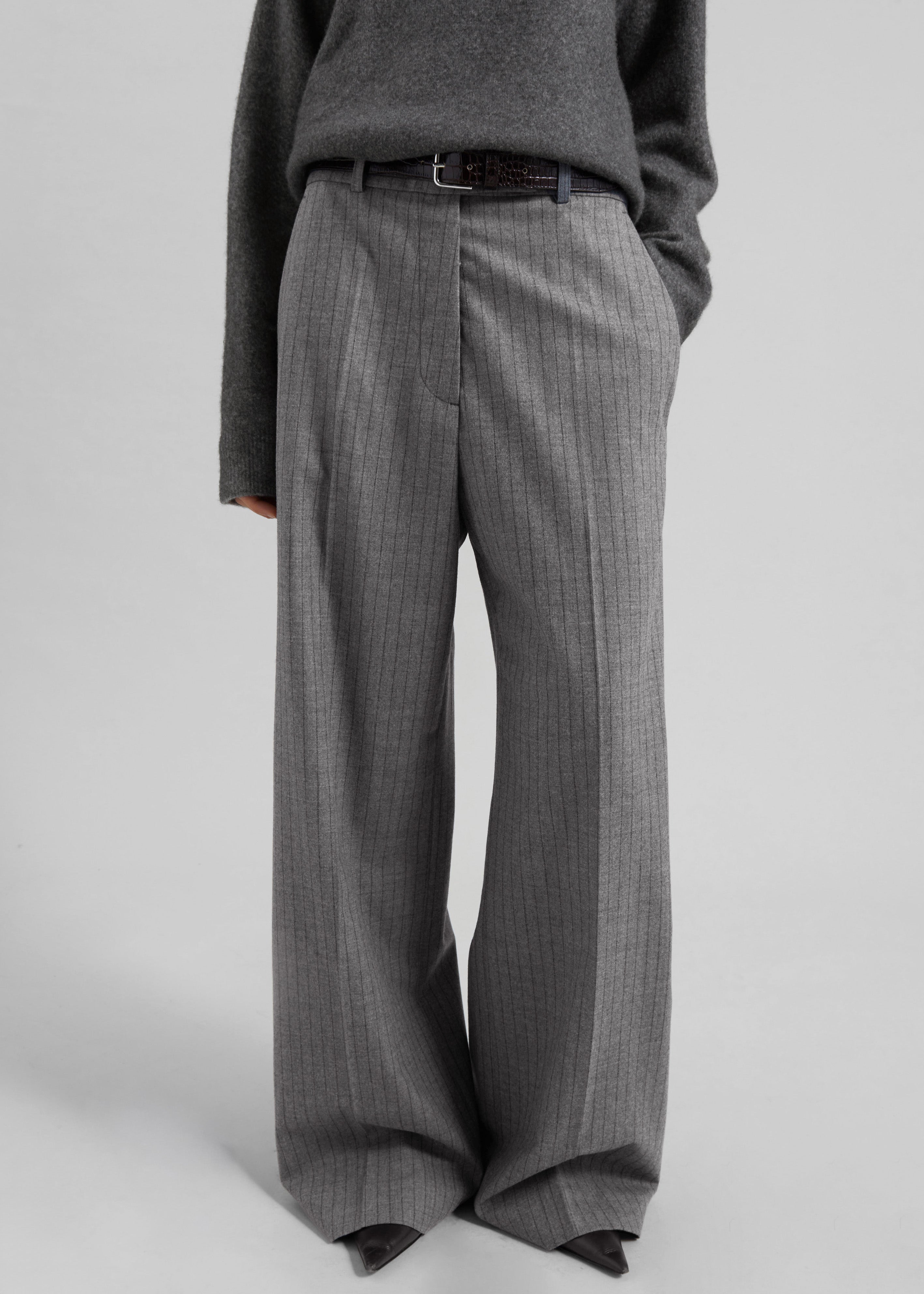 Brickell Striped Trousers - Grey/Brown - 5