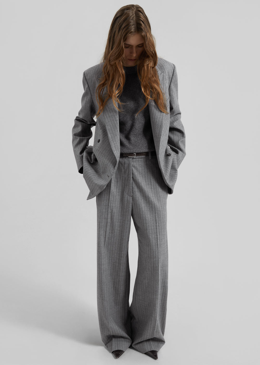 Brickell Striped Trousers - Grey/Brown - 1