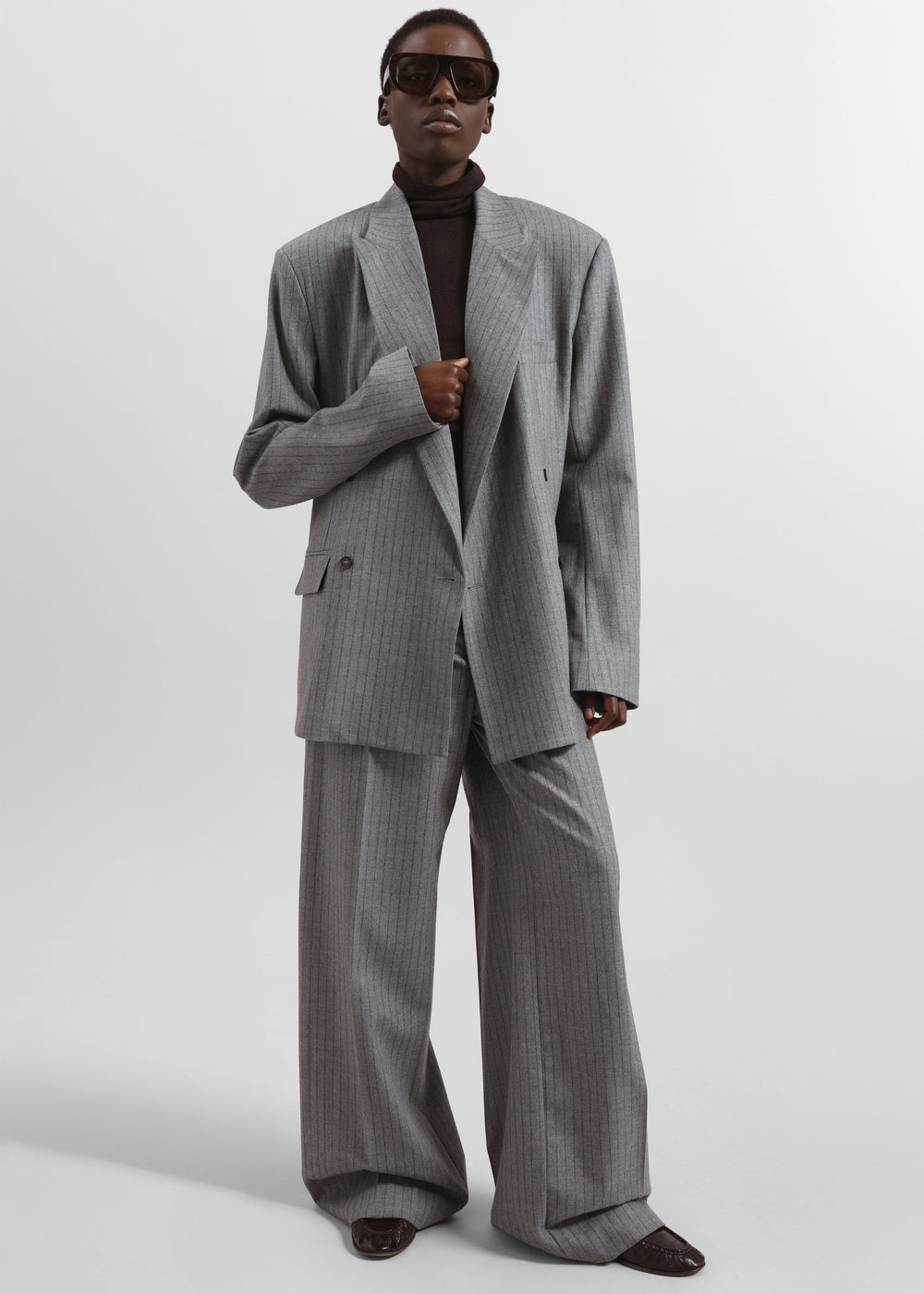 Brickell Striped Trousers - Grey/Brown - 1
