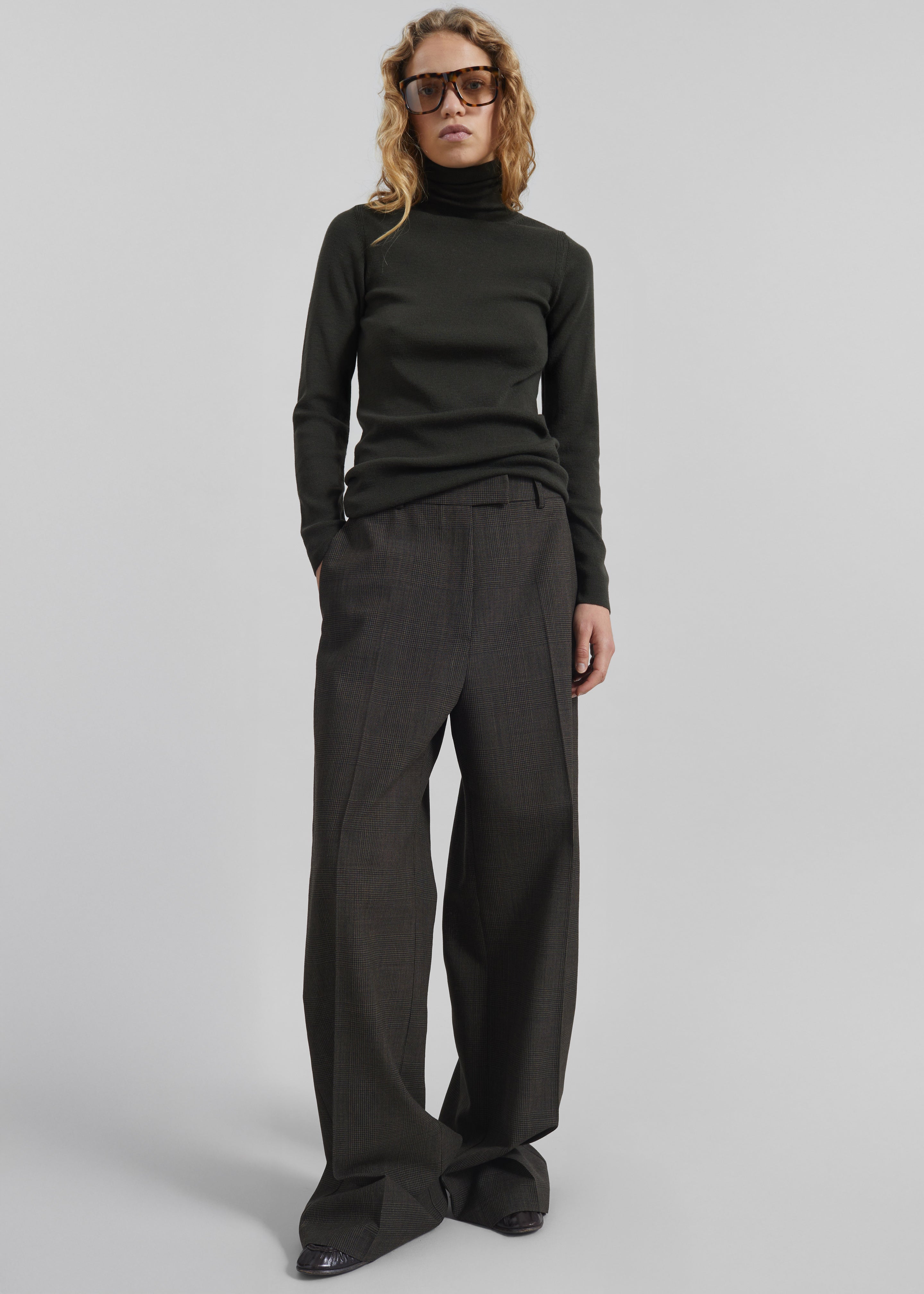 Brickell Trousers - Olive Glen Plaid