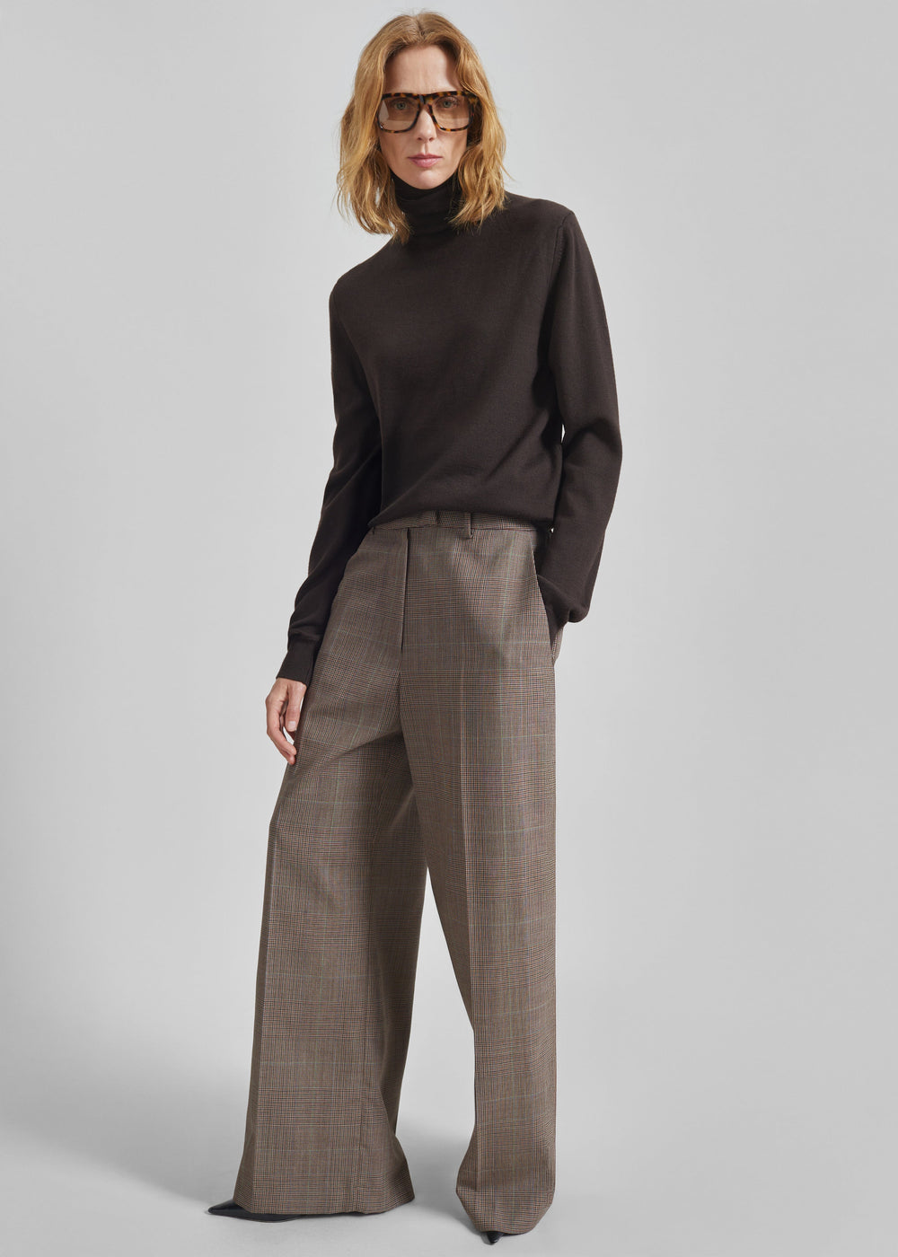 Pantalon Brickell - Prince-de-Galles marron